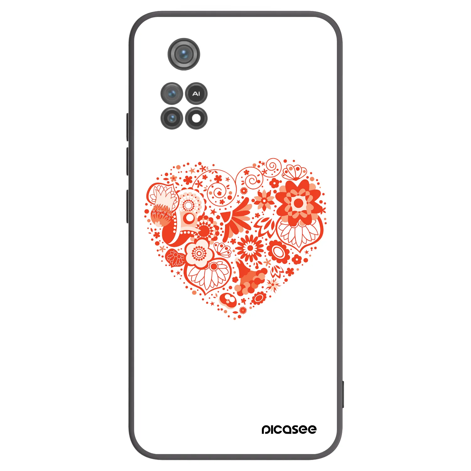 Picasee fekete szilikon tok az alábbi mobiltelefonokra Xiaomi Poco M4 Pro - Big heart