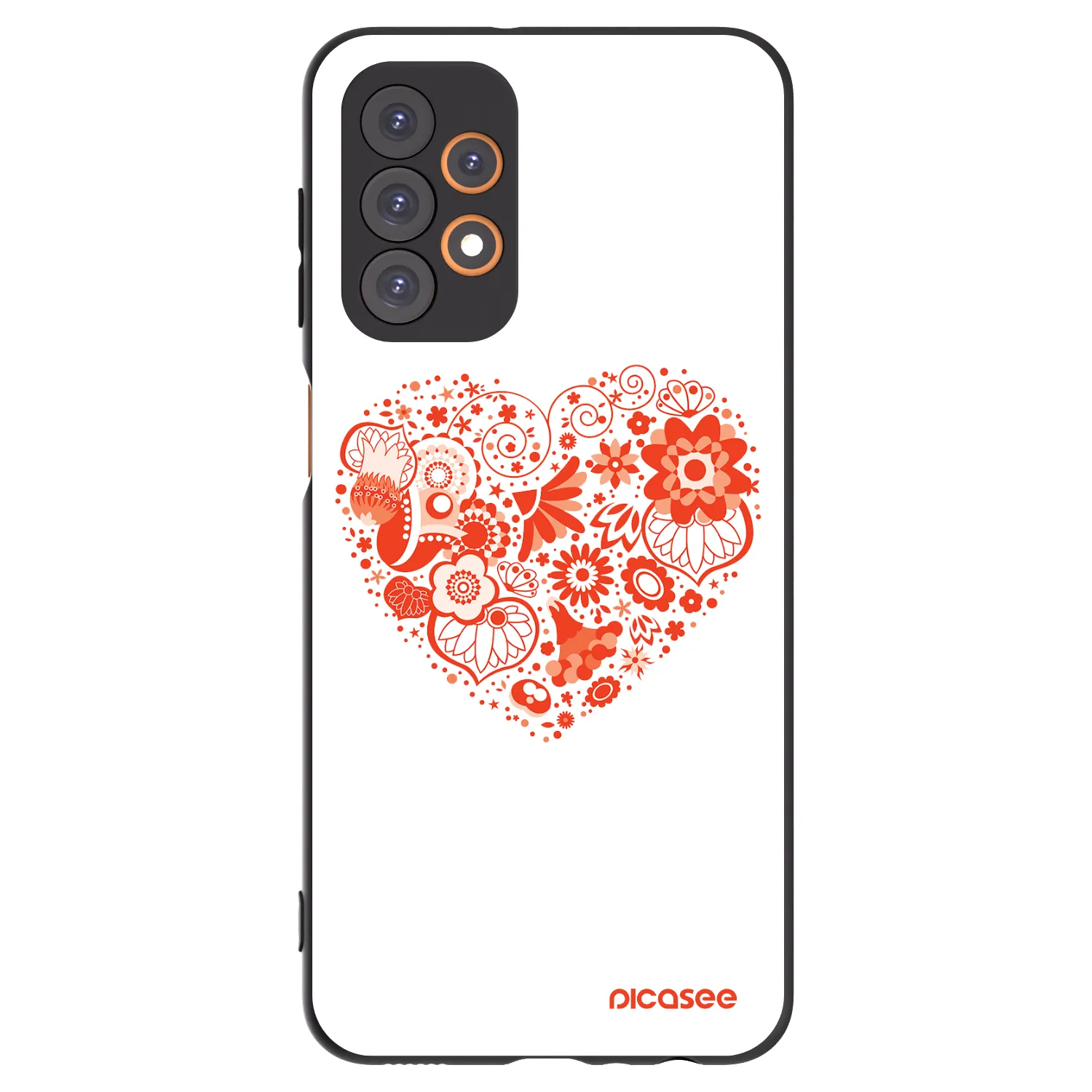 Picasee fekete szilikon tok az alábbi mobiltelefonokra Samsung Galaxy A23 A236B 5G - Big heart