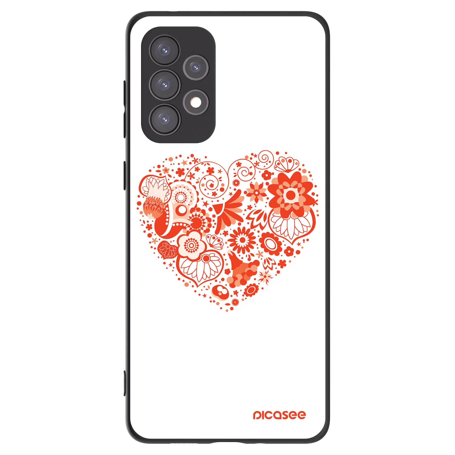 Picasee fekete szilikon tok az alábbi mobiltelefonokra Samsung Galaxy A73 5G - Big heart