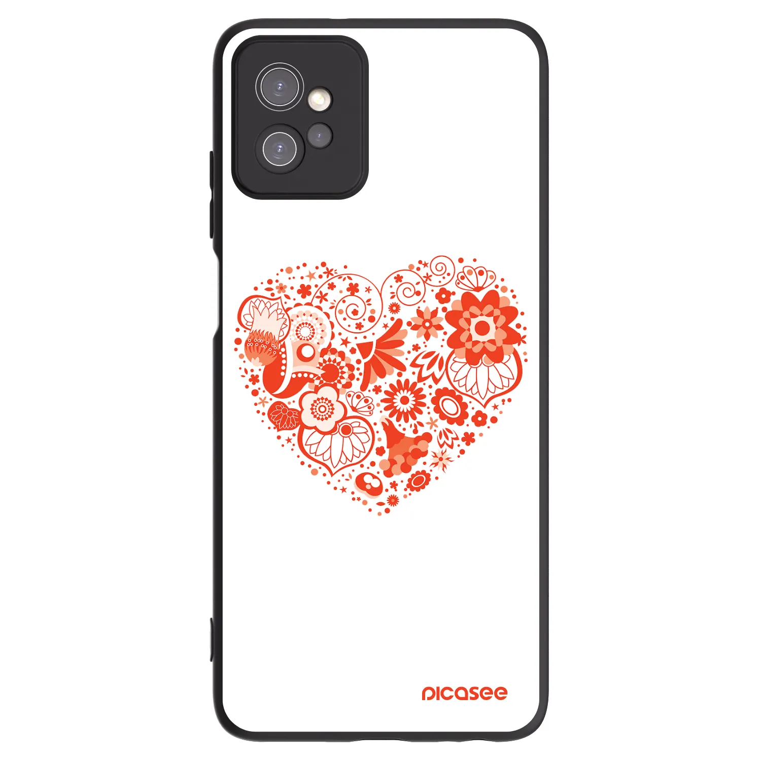 Picasee fekete szilikon tok az alábbi mobiltelefonokra Motorola Moto G32 - Big heart