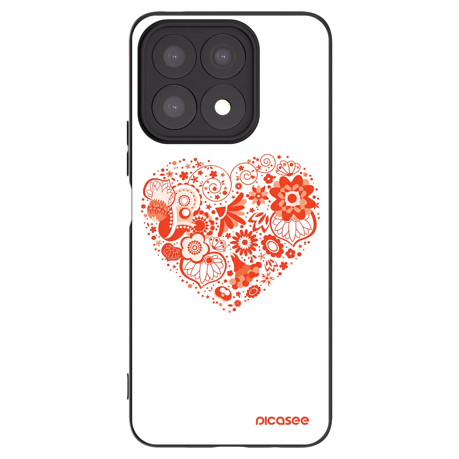 Picasee fekete szilikon tok az alábbi mobiltelefonokra Honor X8a - Big heart