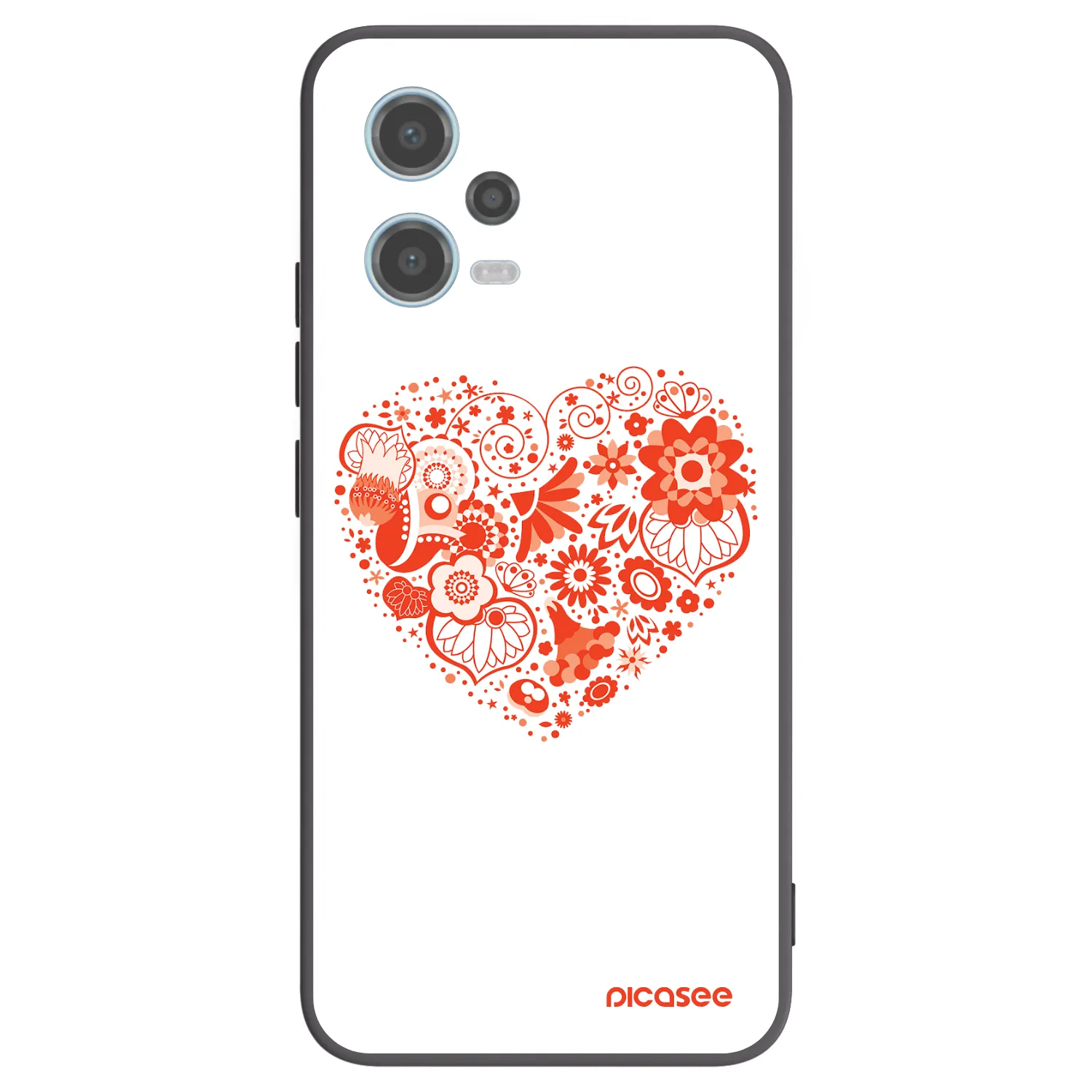 Picasee fekete szilikon tok az alábbi mobiltelefonokra Xiaomi Redmi Note 12 5G - Big heart