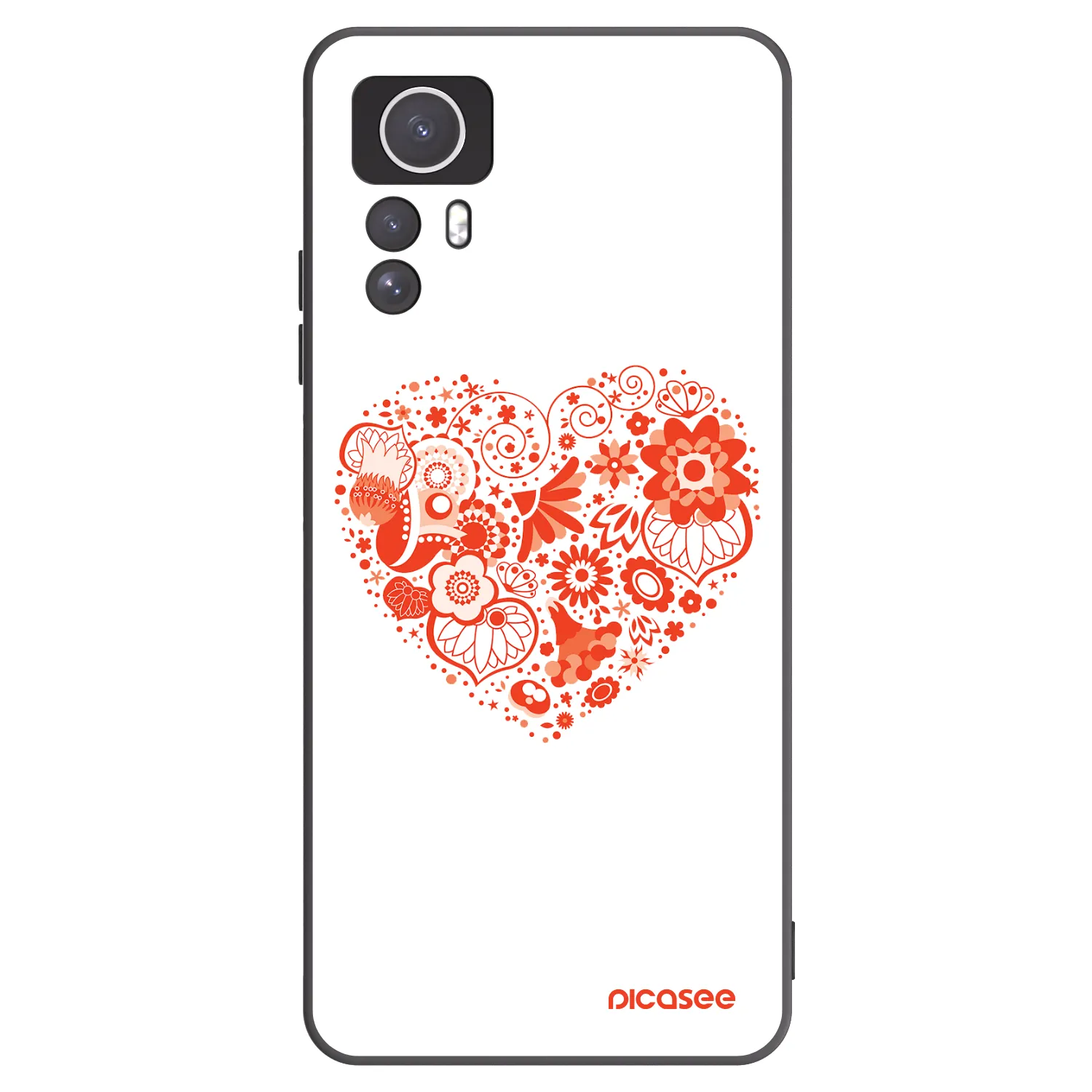 Picasee fekete szilikon tok az alábbi mobiltelefonokra Xiaomi Redmi Note 12S - Big heart