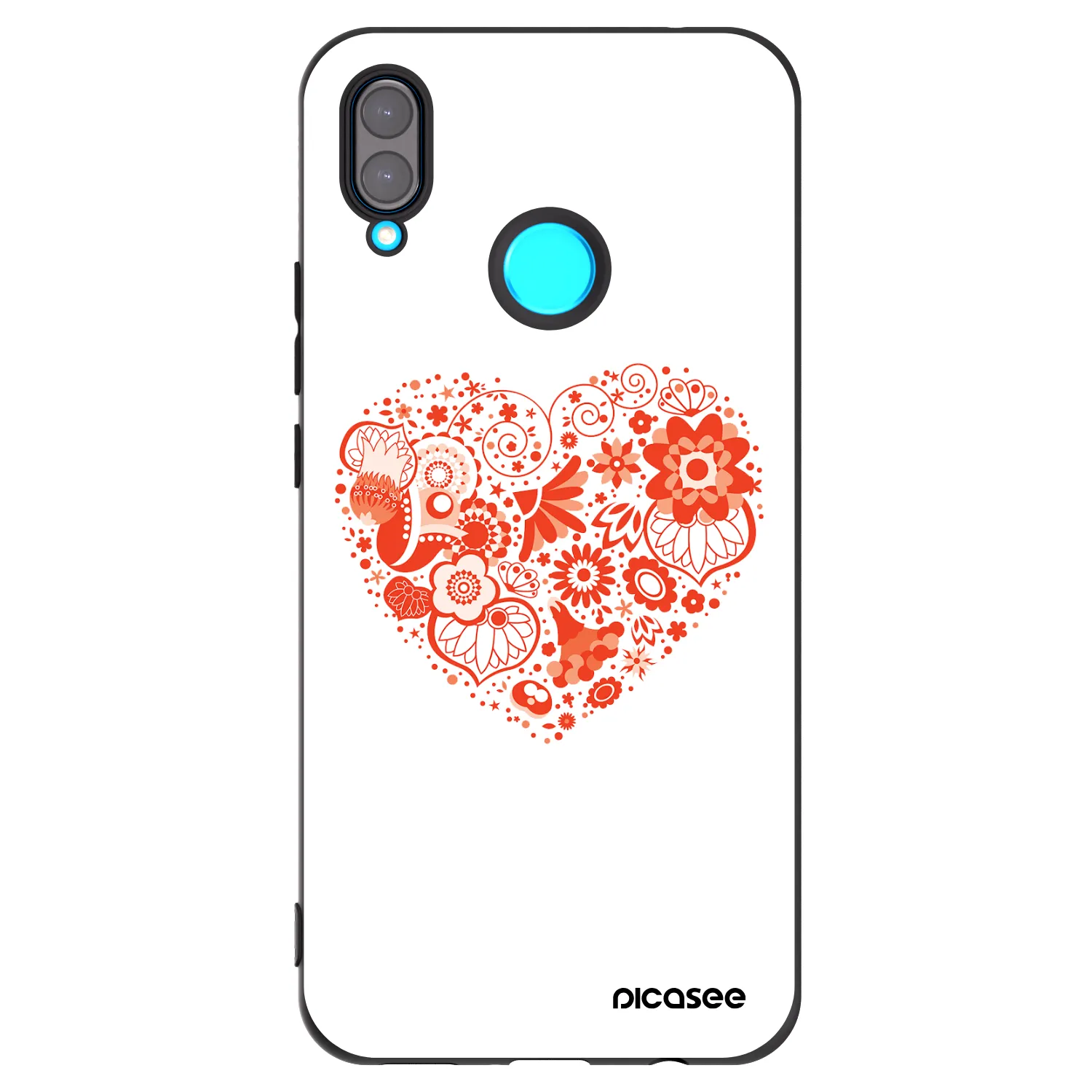 Picasee fekete szilikon tok az alábbi mobiltelefonokra Huawei Nova 3i - Big heart