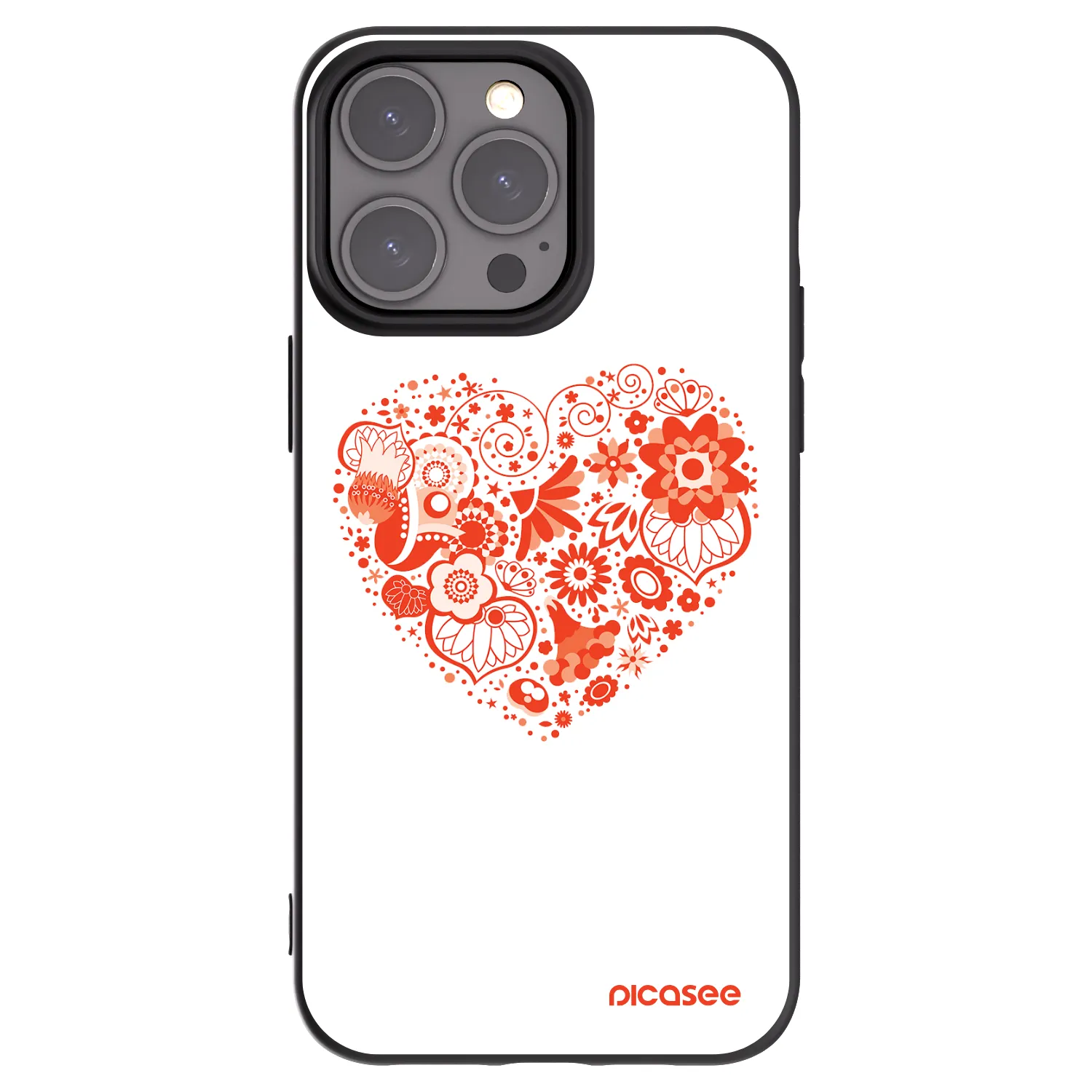 Picasee fekete szilikon tok az alábbi mobiltelefonokra Apple iPhone 15 Pro Max - Big heart