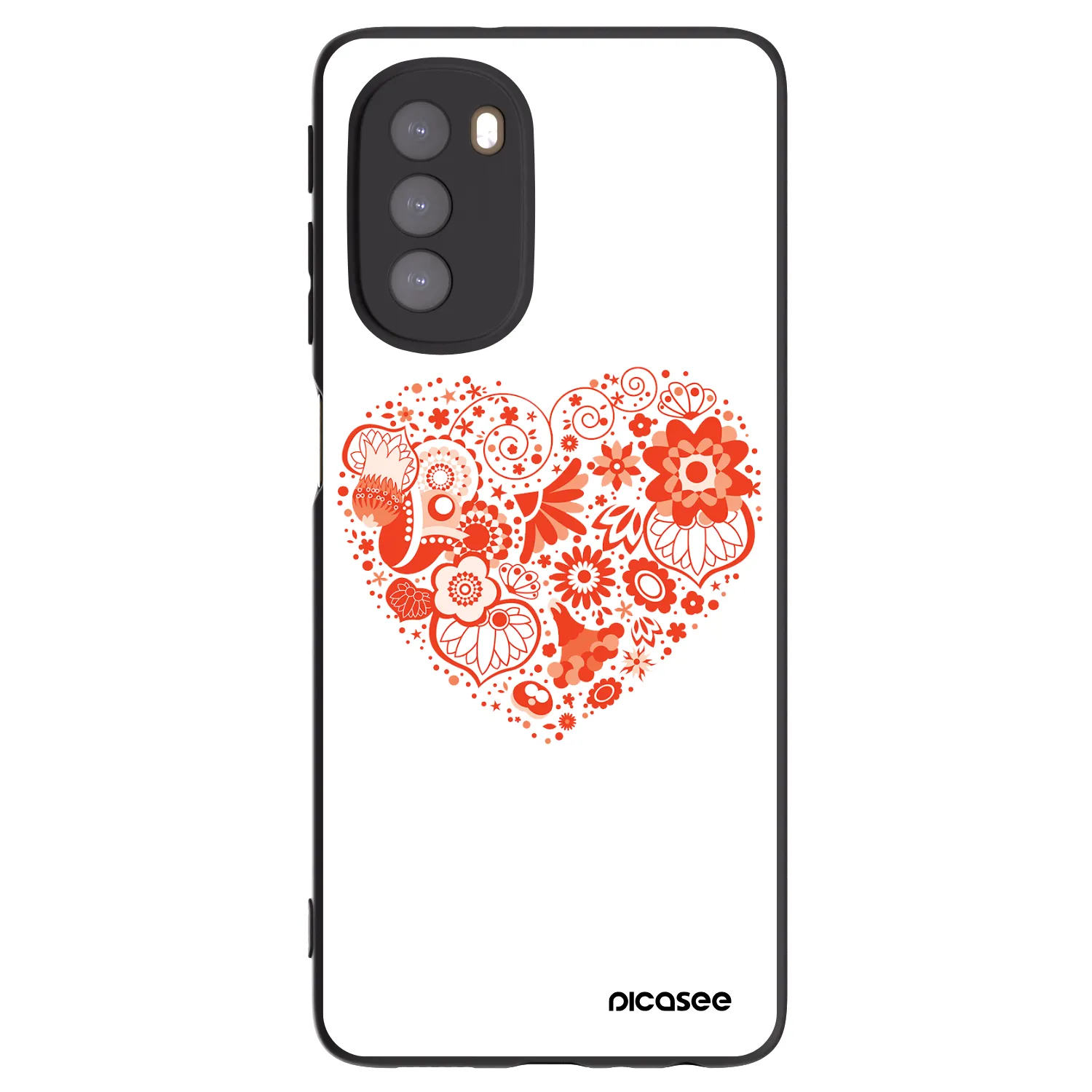 Picasee fekete szilikon tok az alábbi mobiltelefonokra Motorola Moto G51 - Big heart