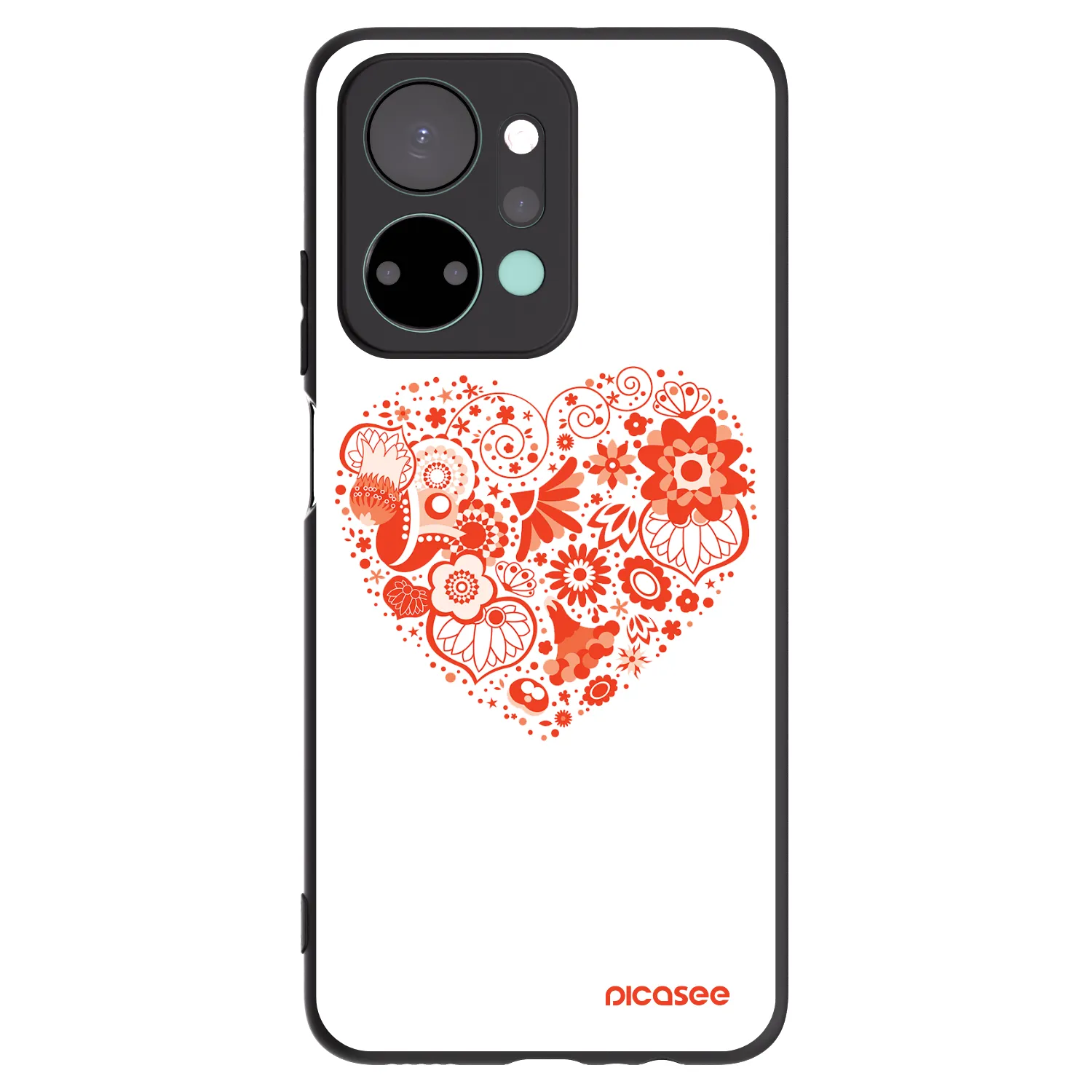Picasee fekete szilikon tok az alábbi mobiltelefonokra Honor X7a - Big heart