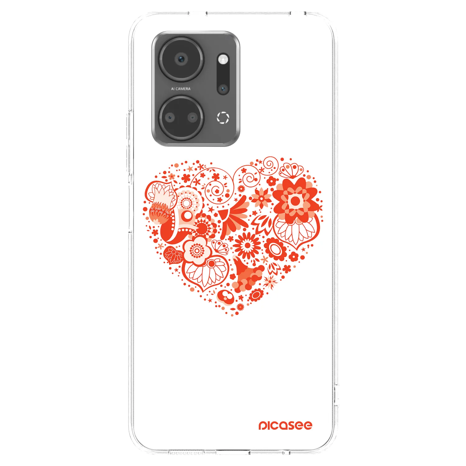 Picasee átlátszó szilikon tok az alábbi mobiltelefonokra Honor X7a - Big heart