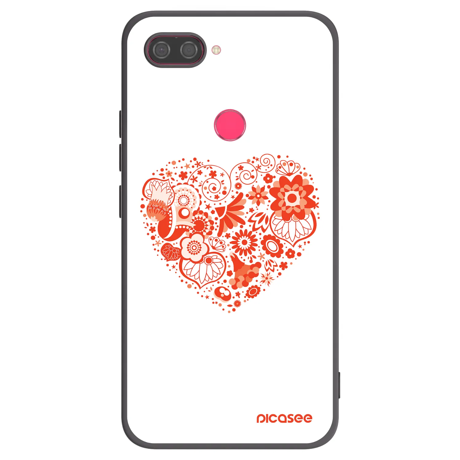 Picasee fekete szilikon tok az alábbi mobiltelefonokra Xiaomi Mi 8 Lite - Big heart