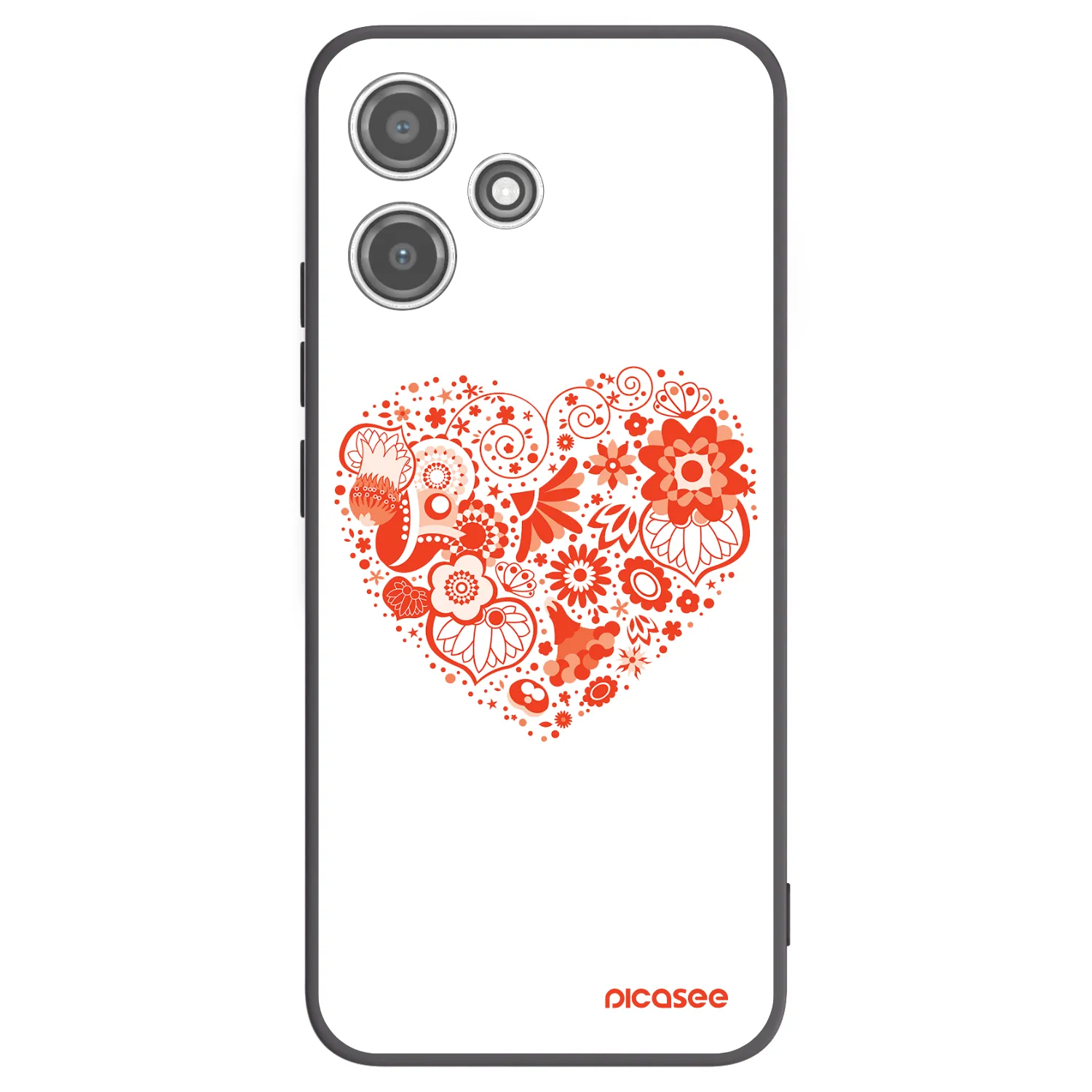 Picasee fekete szilikon tok az alábbi mobiltelefonokra Xiaomi Redmi 12 5G - Big heart