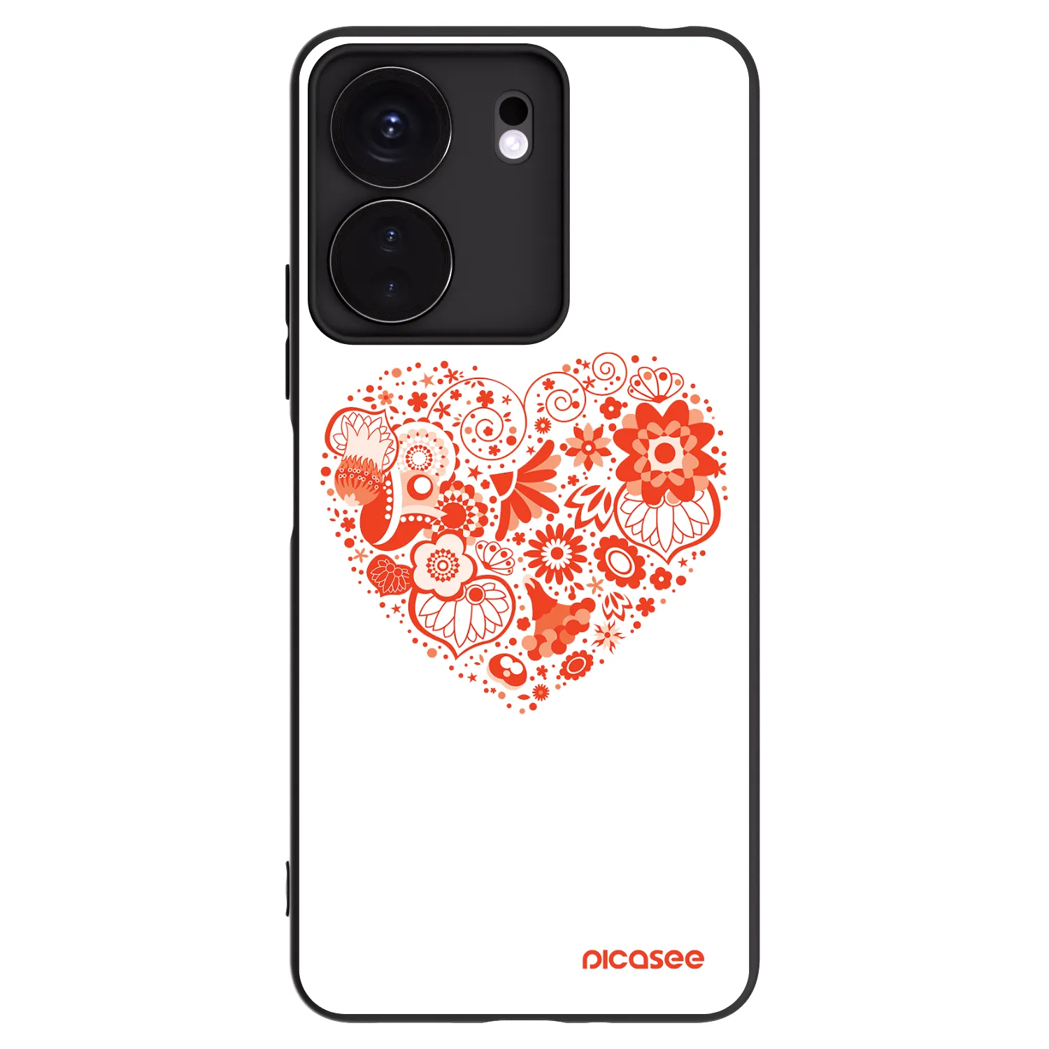 Picasee fekete szilikon tok az alábbi mobiltelefonokra Xiaomi Redmi 13C 4G - Big heart
