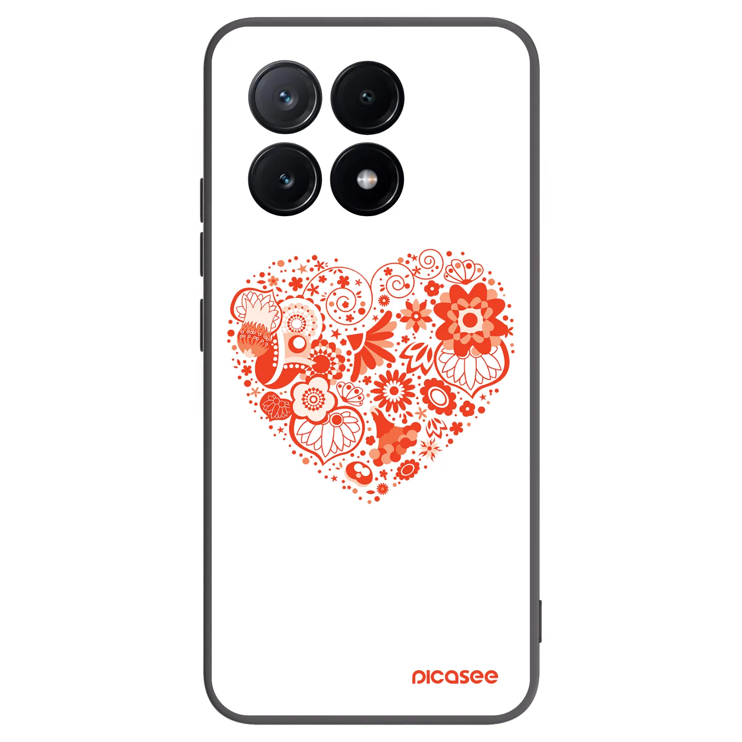 Picasee fekete szilikon tok az alábbi mobiltelefonokra Xiaomi Poco X6 Pro - Big heart