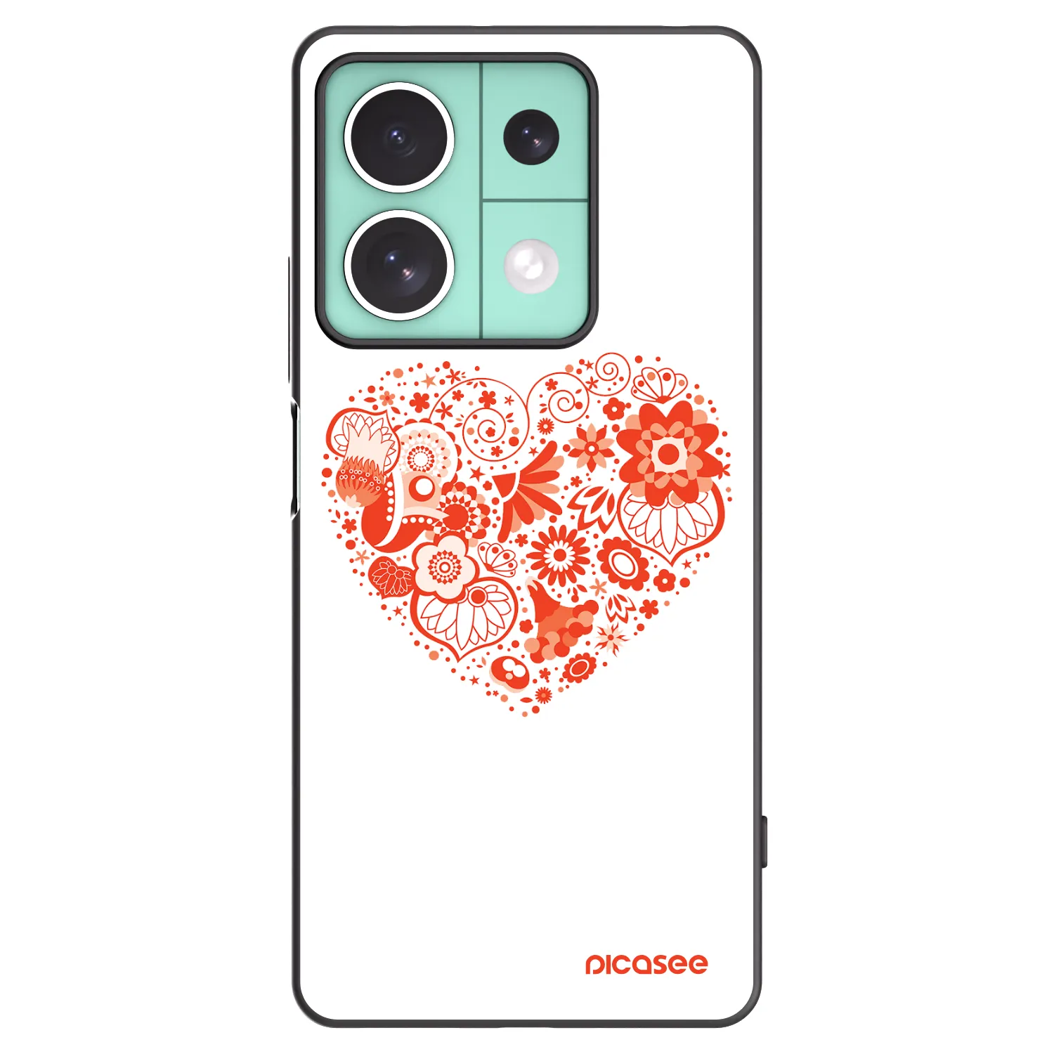 Picasee fekete szilikon tok az alábbi mobiltelefonokra Xiaomi Redmi Note 13 5G - Big heart