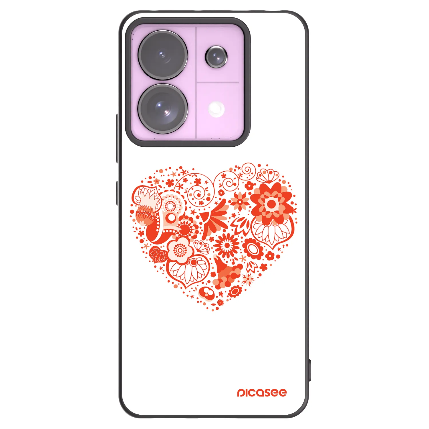 Picasee fekete szilikon tok az alábbi mobiltelefonokra Xiaomi Redmi Note 13 Pro 5G - Big heart
