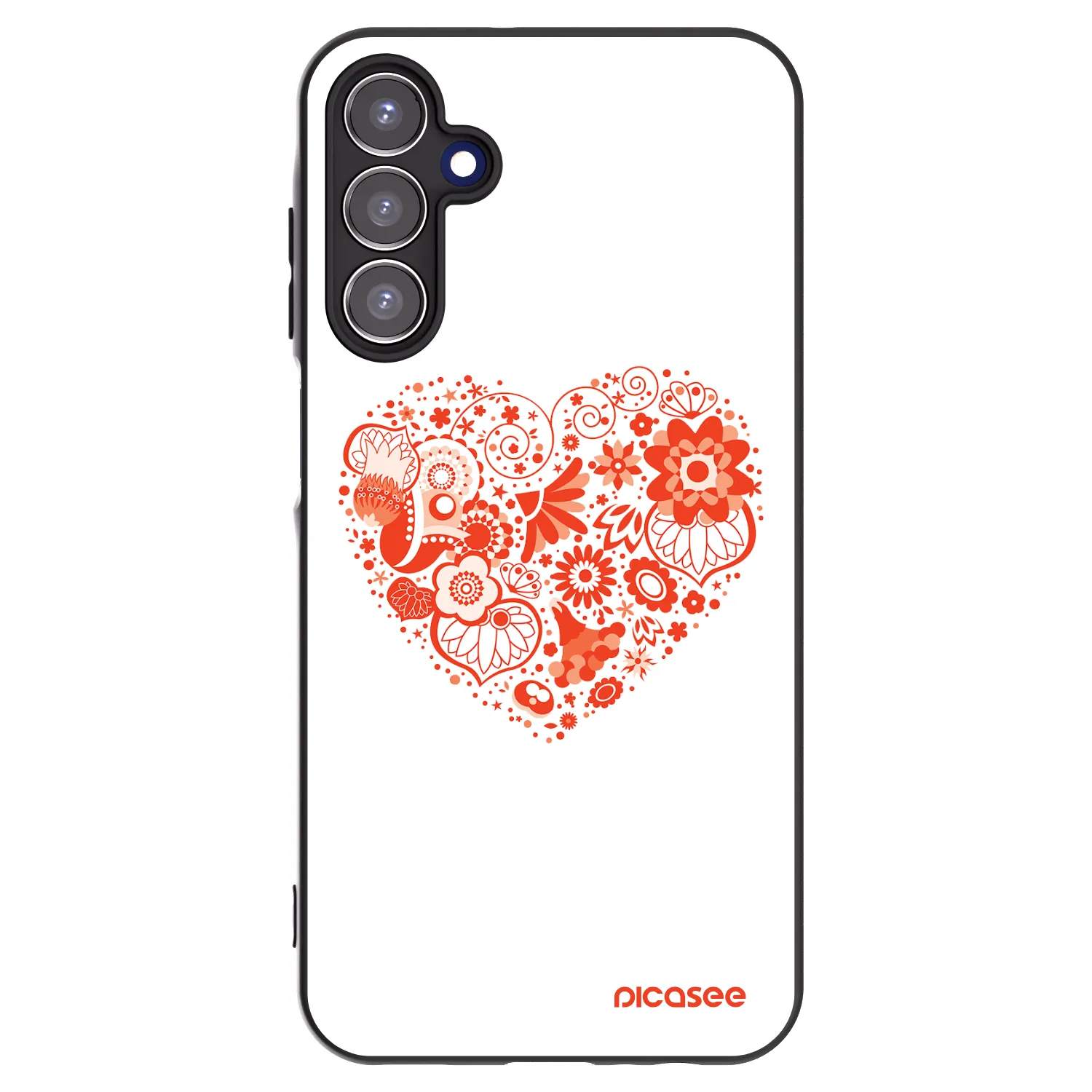 Picasee fekete szilikon tok az alábbi mobiltelefonokra Samsung Galaxy A15 A155F 4G - Big heart