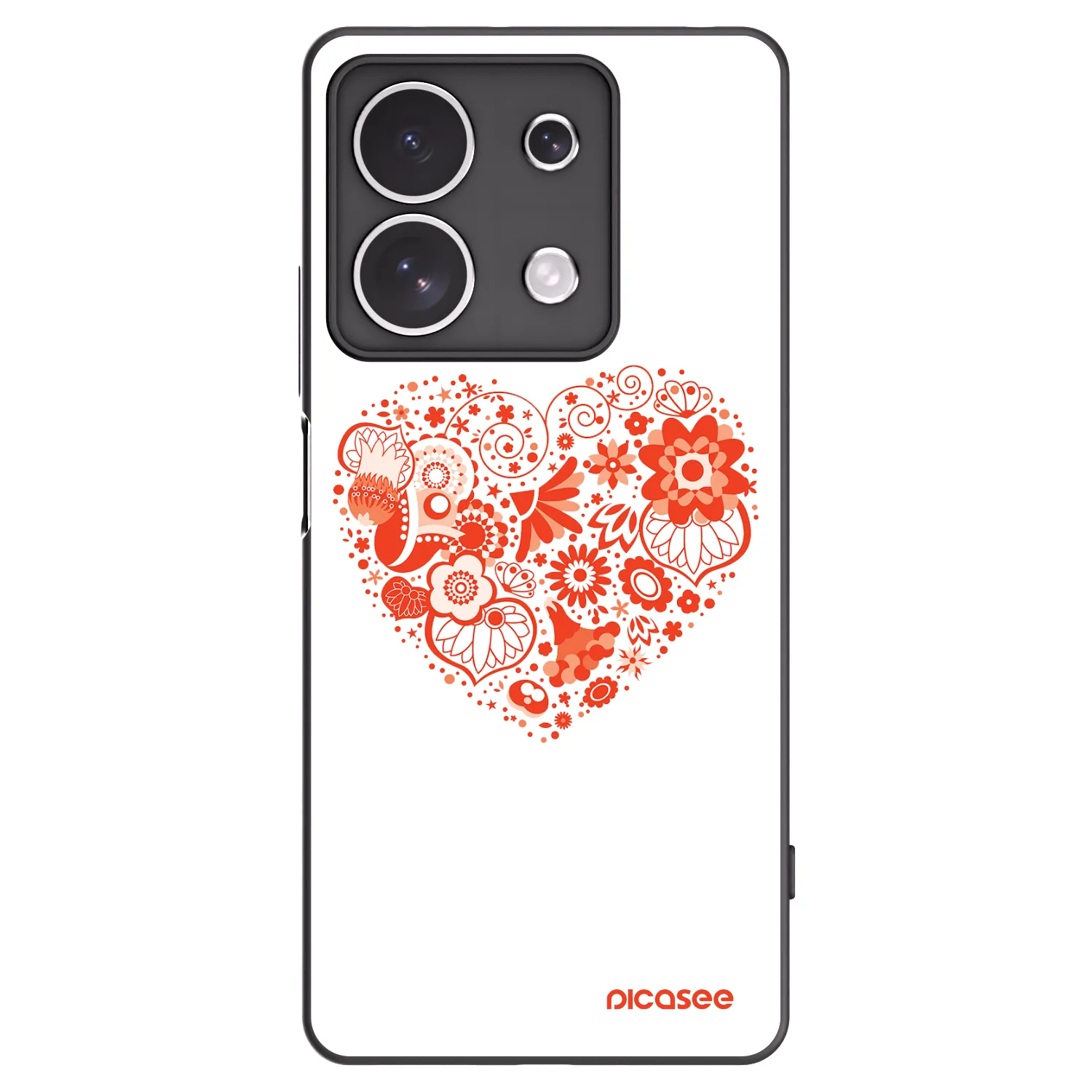 Picasee fekete szilikon tok az alábbi mobiltelefonokra Xiaomi Redmi Note 13 4G - Big heart