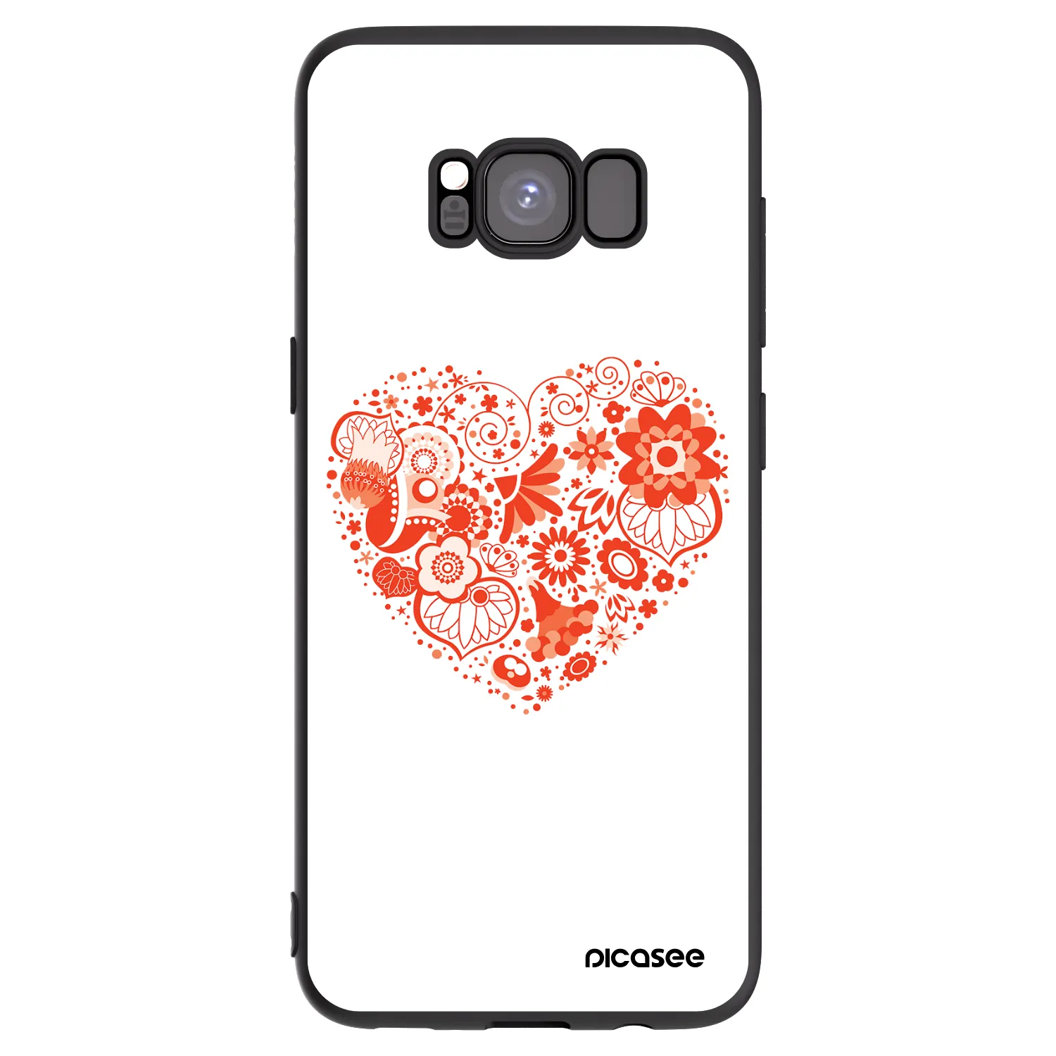 Picasee fekete szilikon tok az alábbi mobiltelefonokra Samsung Galaxy S8 G950F - Big heart