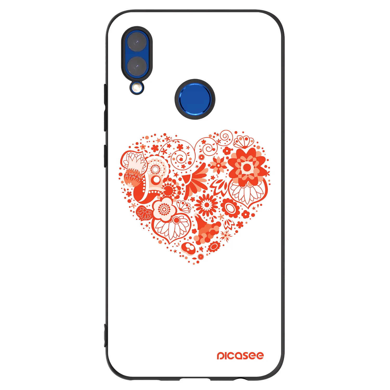Picasee fekete szilikon tok az alábbi mobiltelefonokra Honor 10 Lite - Big heart