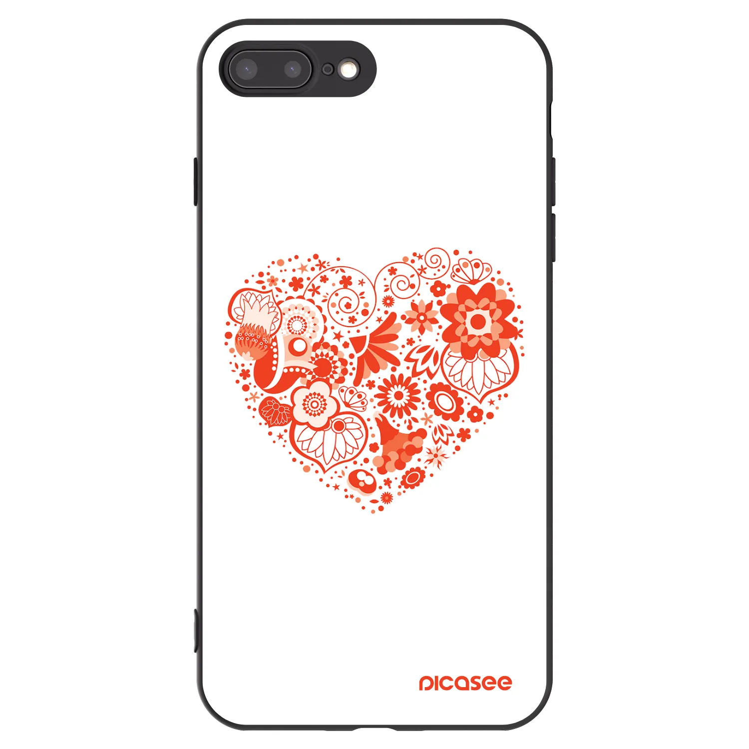 Picasee fekete szilikon tok az alábbi mobiltelefonokra Apple iPhone 7 Plus - Big heart