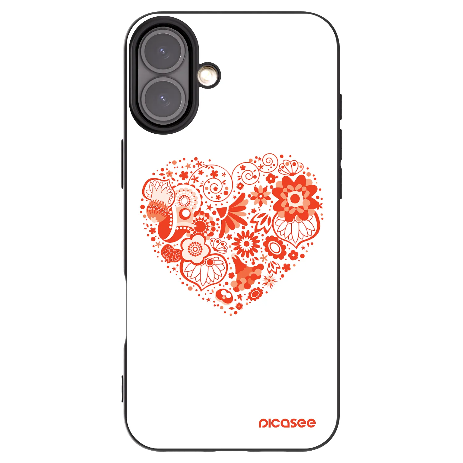 Picasee fekete szilikon tok az alábbi mobiltelefonokra Apple iPhone 16 Plus - Big heart
