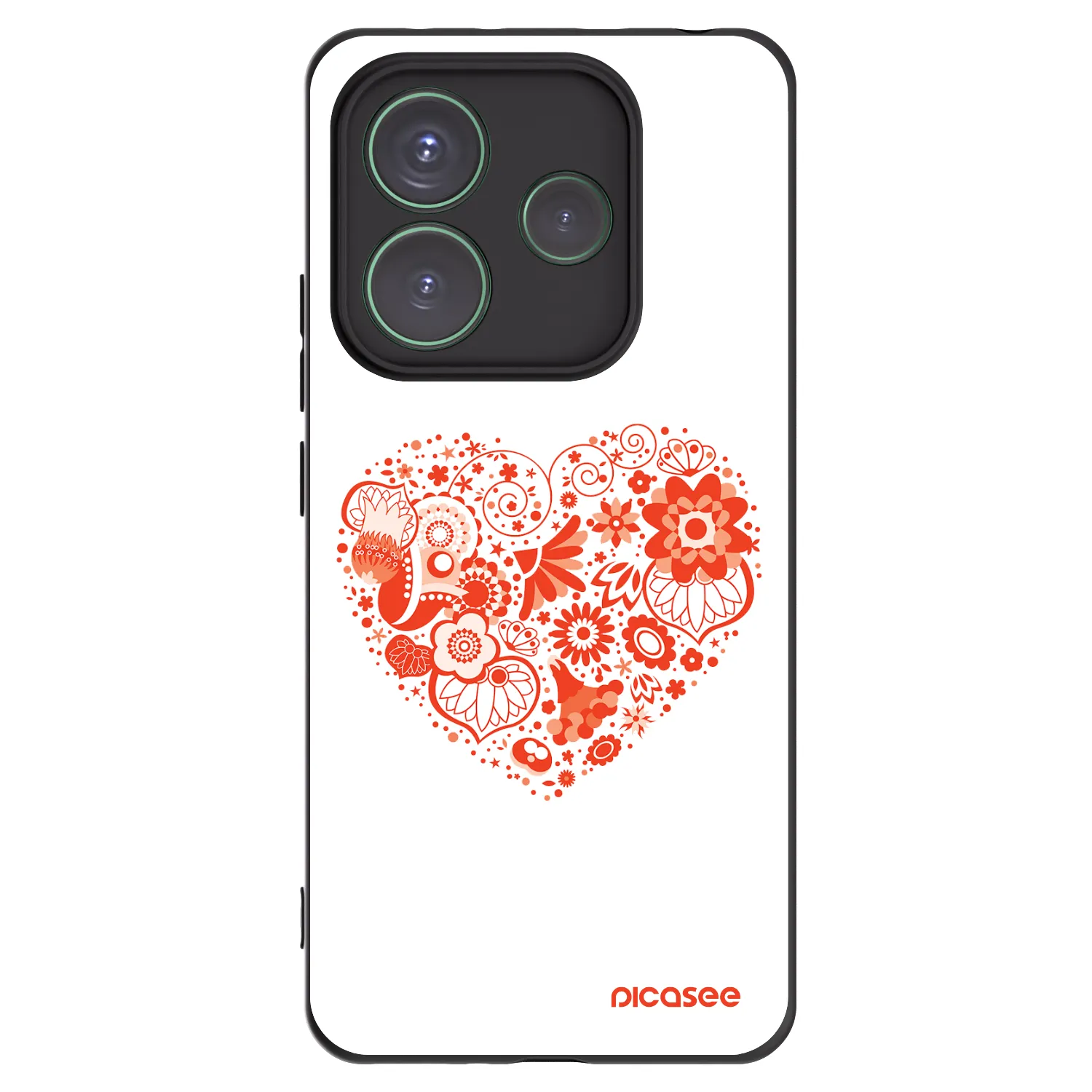 Picasee fekete szilikon tok az alábbi mobiltelefonokra Xiaomi Redmi Note 14 5G - Big heart