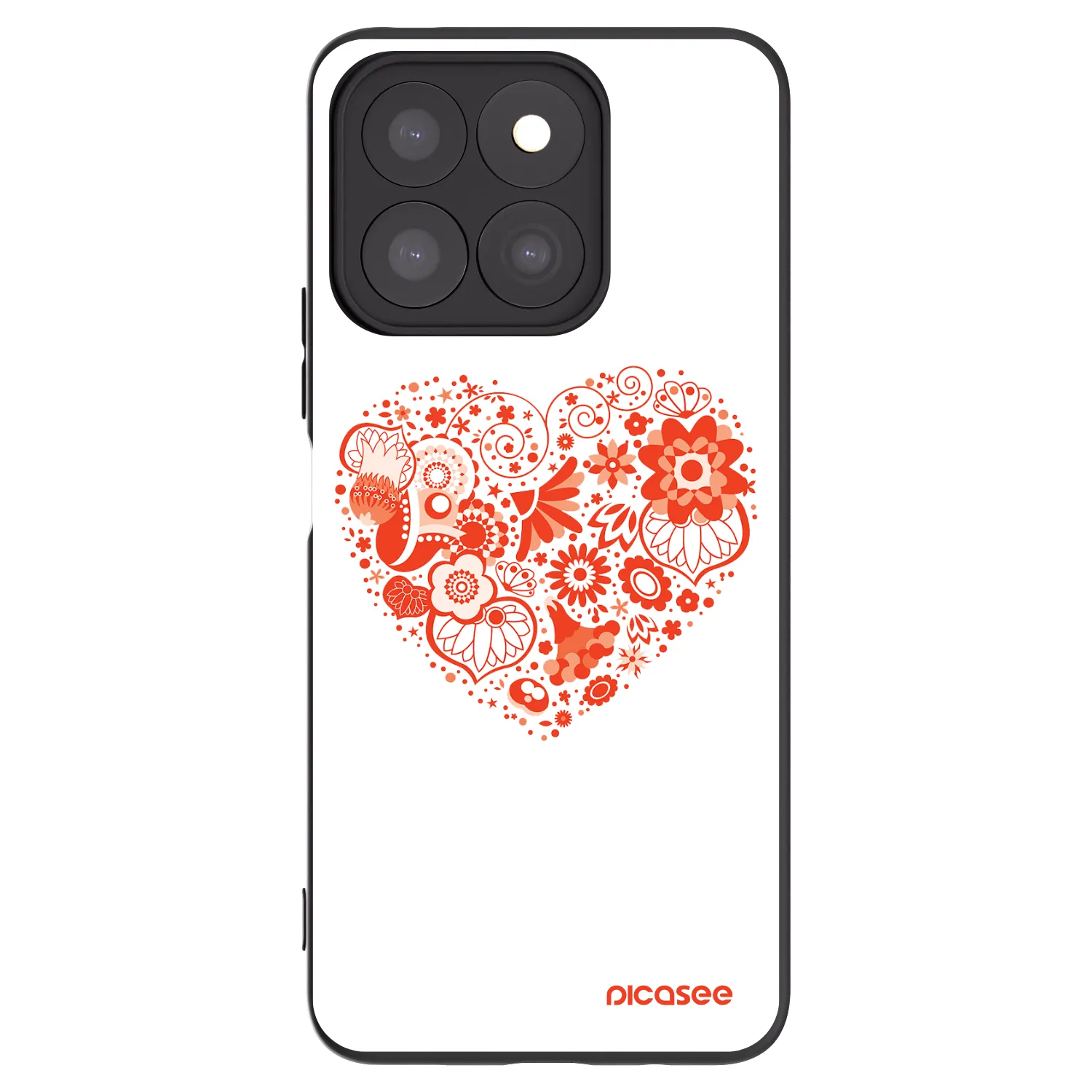 Picasee fekete szilikon tok az alábbi mobiltelefonokra Honor X8c - Big heart