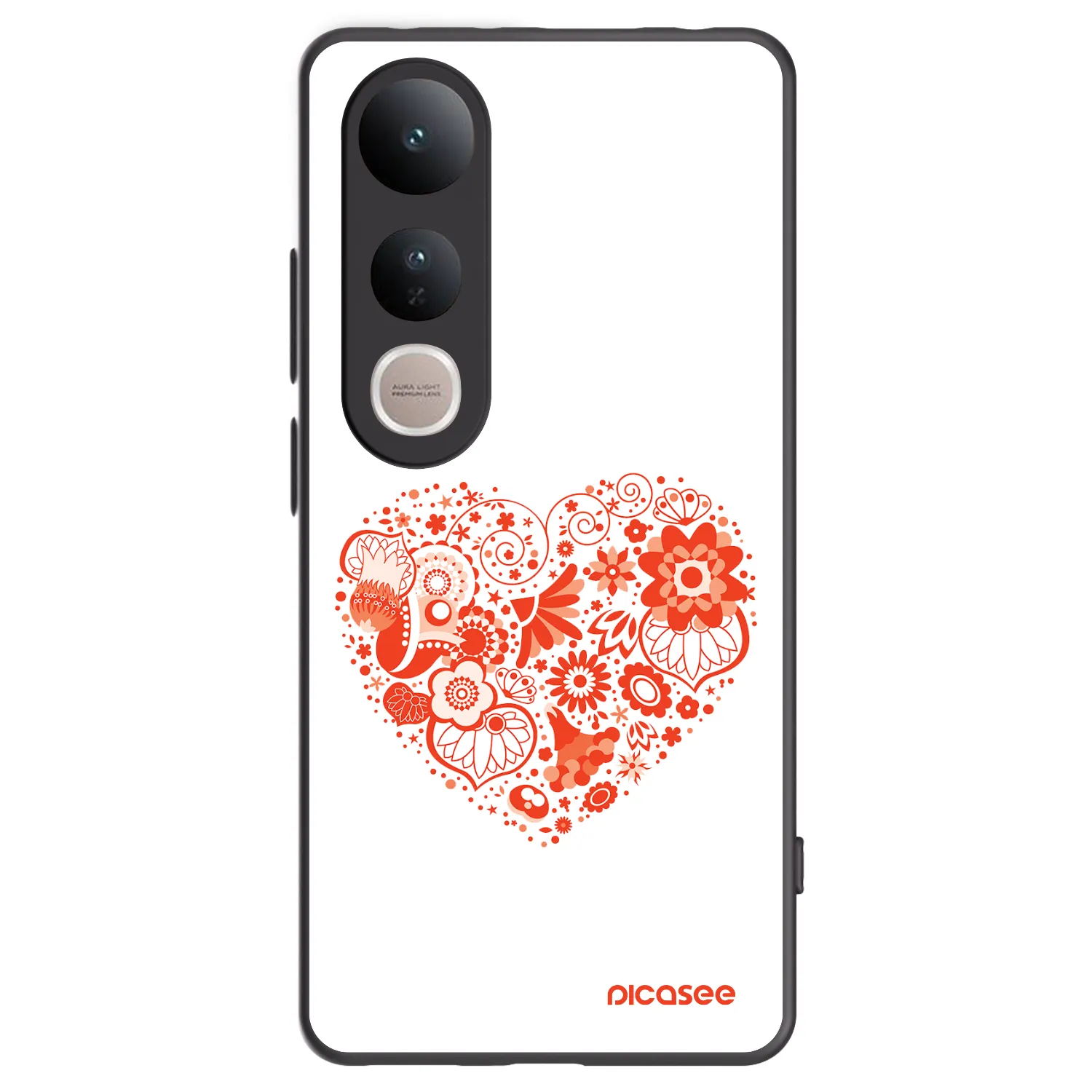 Picasee fekete szilikon tok az alábbi mobiltelefonokra Vivo V50 Lite 5G - Big heart