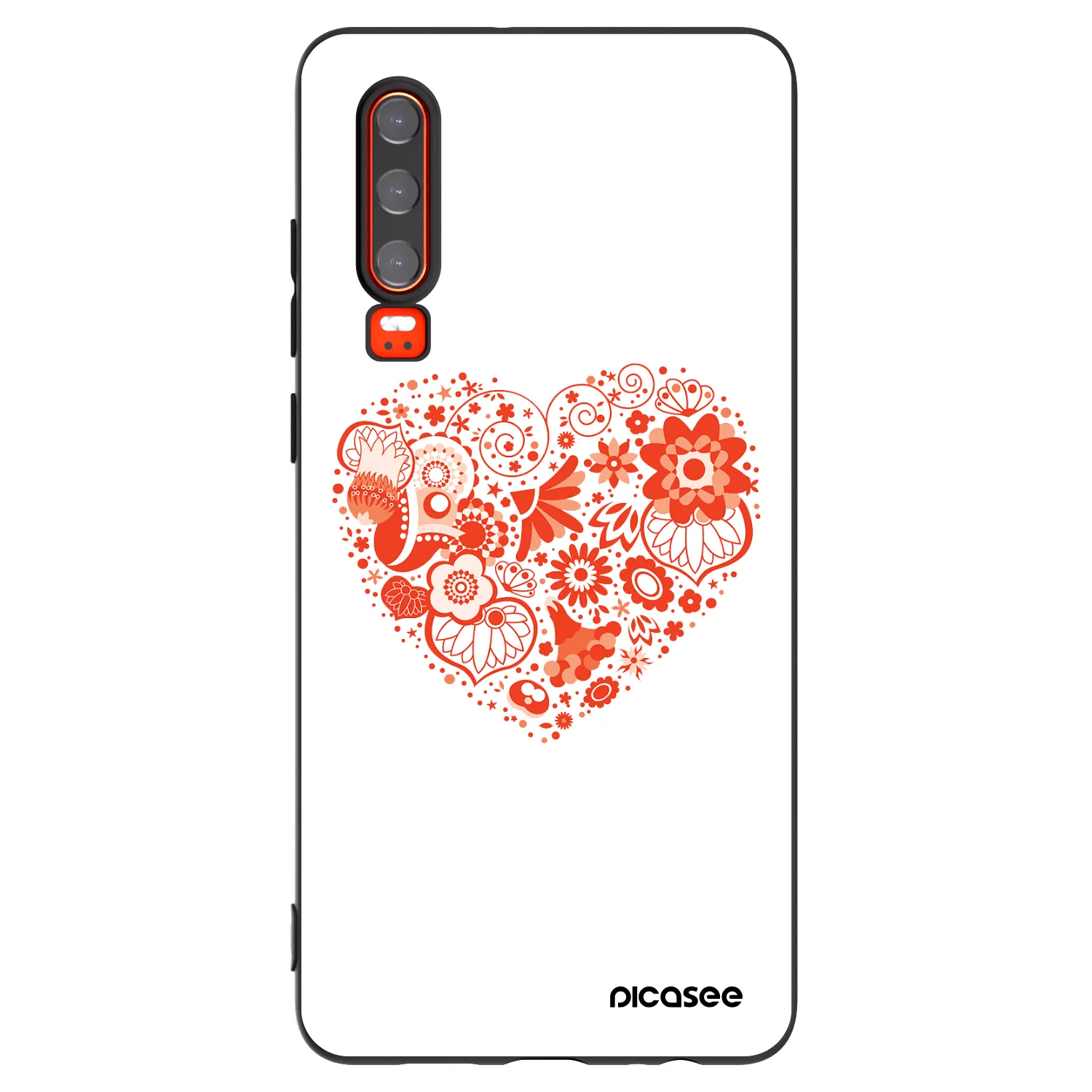 Picasee fekete szilikon tok az alábbi mobiltelefonokra Huawei P30 - Big heart