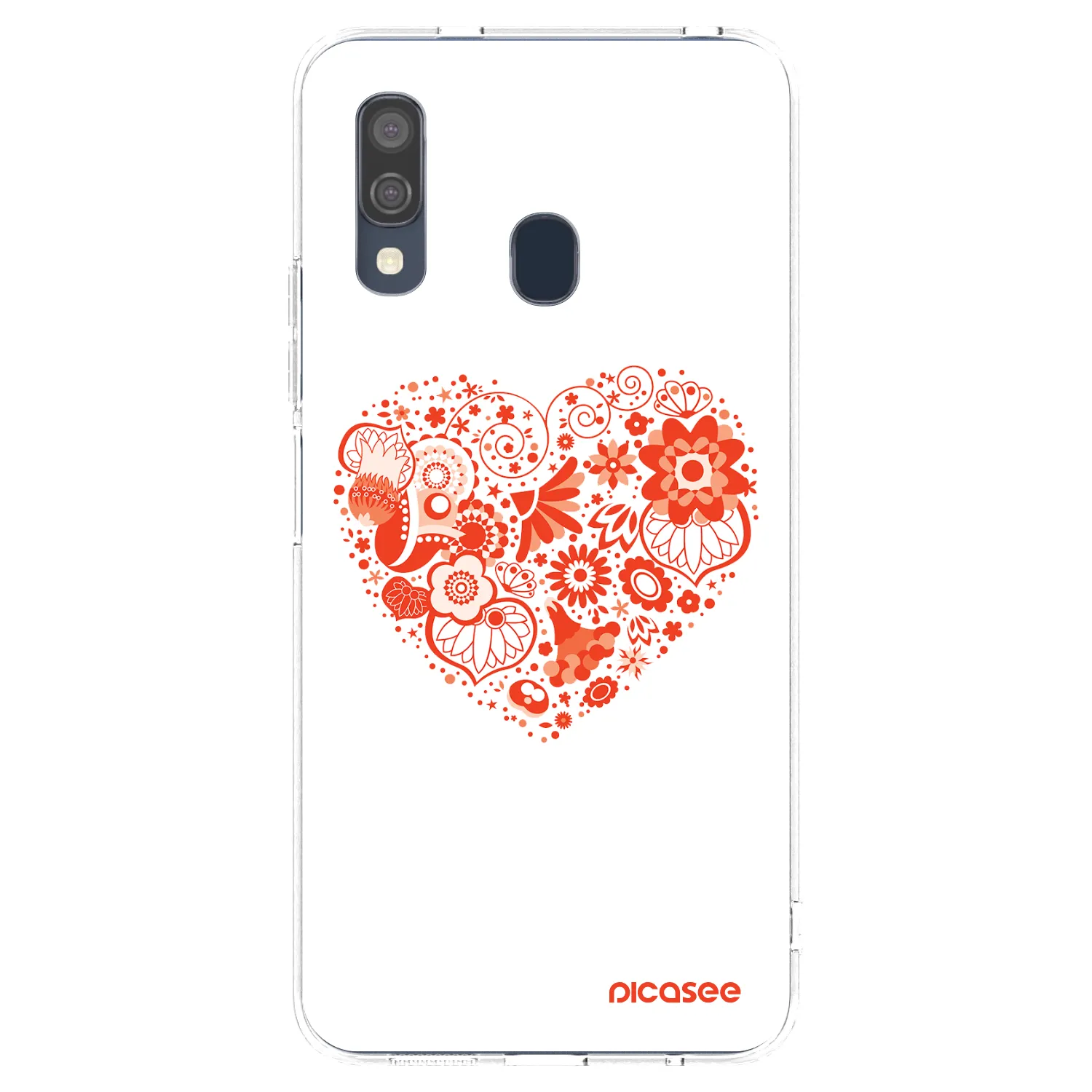 Picasee átlátszó szilikon tok az alábbi mobiltelefonokra Samsung Galaxy A40 A405F - Big heart