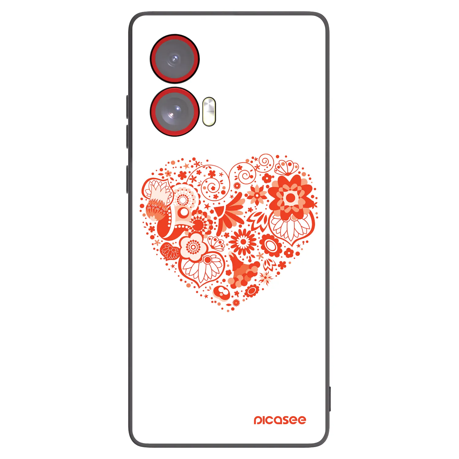 Picasee fekete szilikon tok az alábbi mobiltelefonokra Motorola Edge 50 Fusion - Big heart