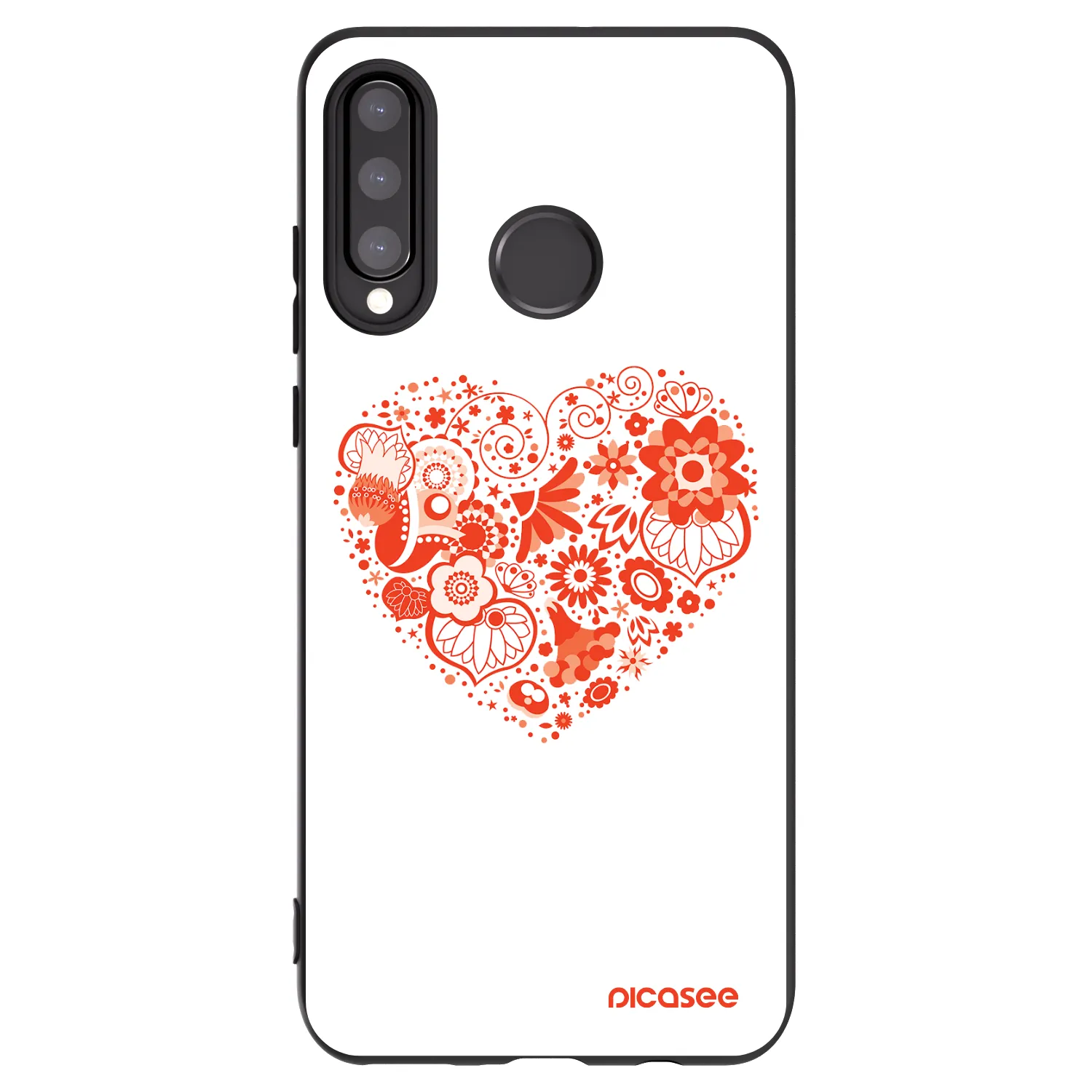 Picasee fekete szilikon tok az alábbi mobiltelefonokra Huawei P30 Lite - Big heart