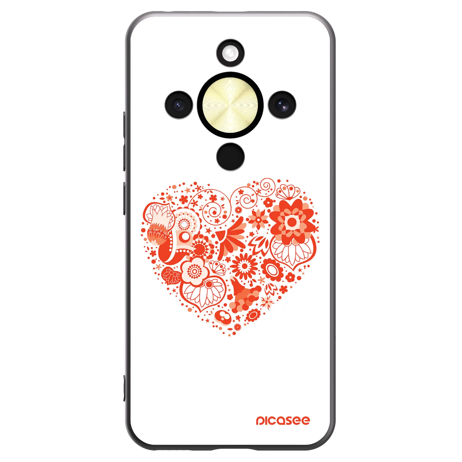 Picasee fekete szilikon tok az alábbi mobiltelefonokra Honor Magic8 Lite 5G - Big heart