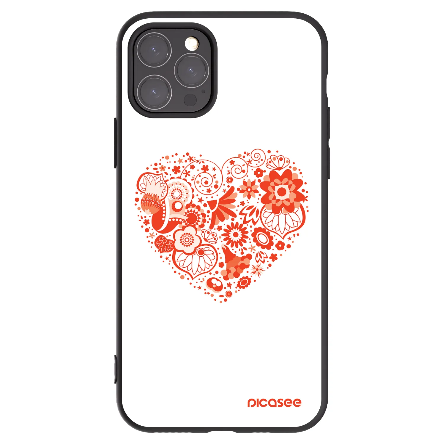 Picasee fekete szilikon tok az alábbi mobiltelefonokra Apple iPhone 11 Pro - Big heart