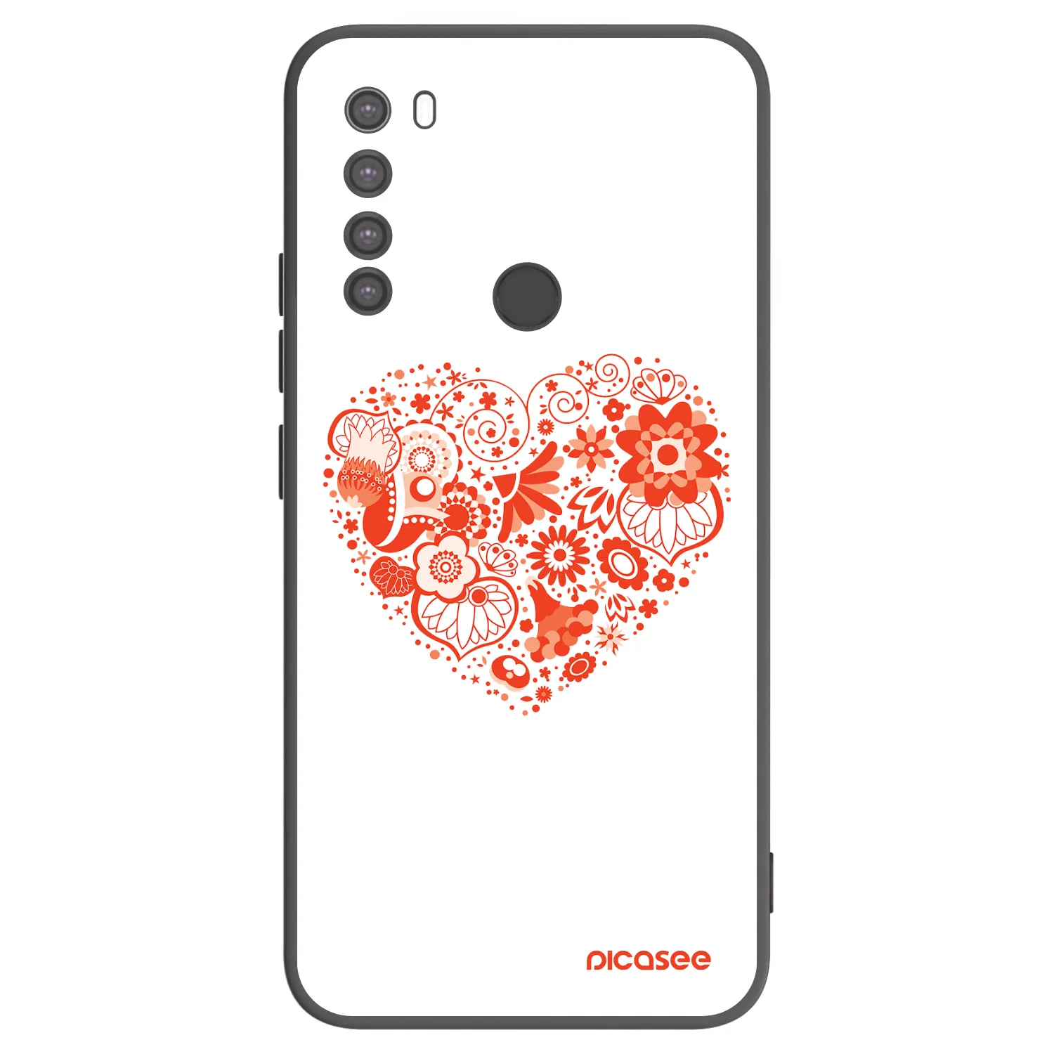 Picasee fekete szilikon tok az alábbi mobiltelefonokra Xiaomi Redmi Note 8 - Big heart