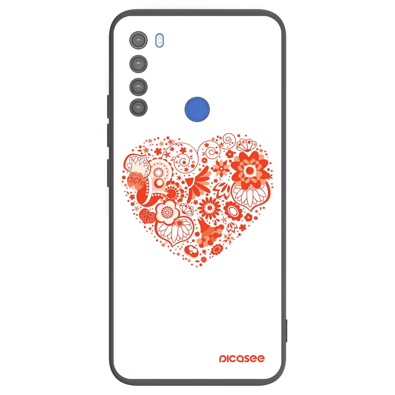 Picasee fekete szilikon tok az alábbi mobiltelefonokra Xiaomi Redmi Note 8T - Big heart