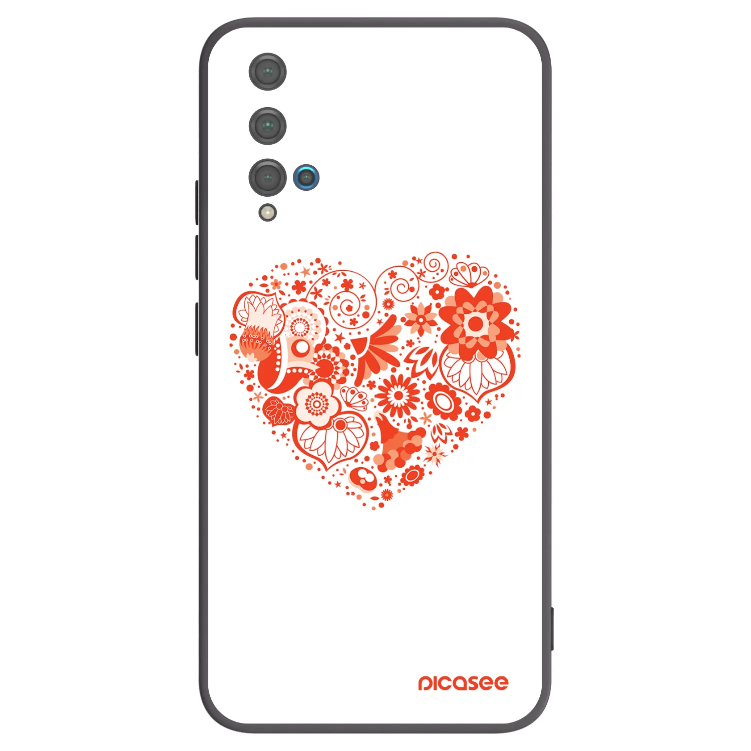 Picasee fekete szilikon tok az alábbi mobiltelefonokra Huawei Nova 5T - Big heart