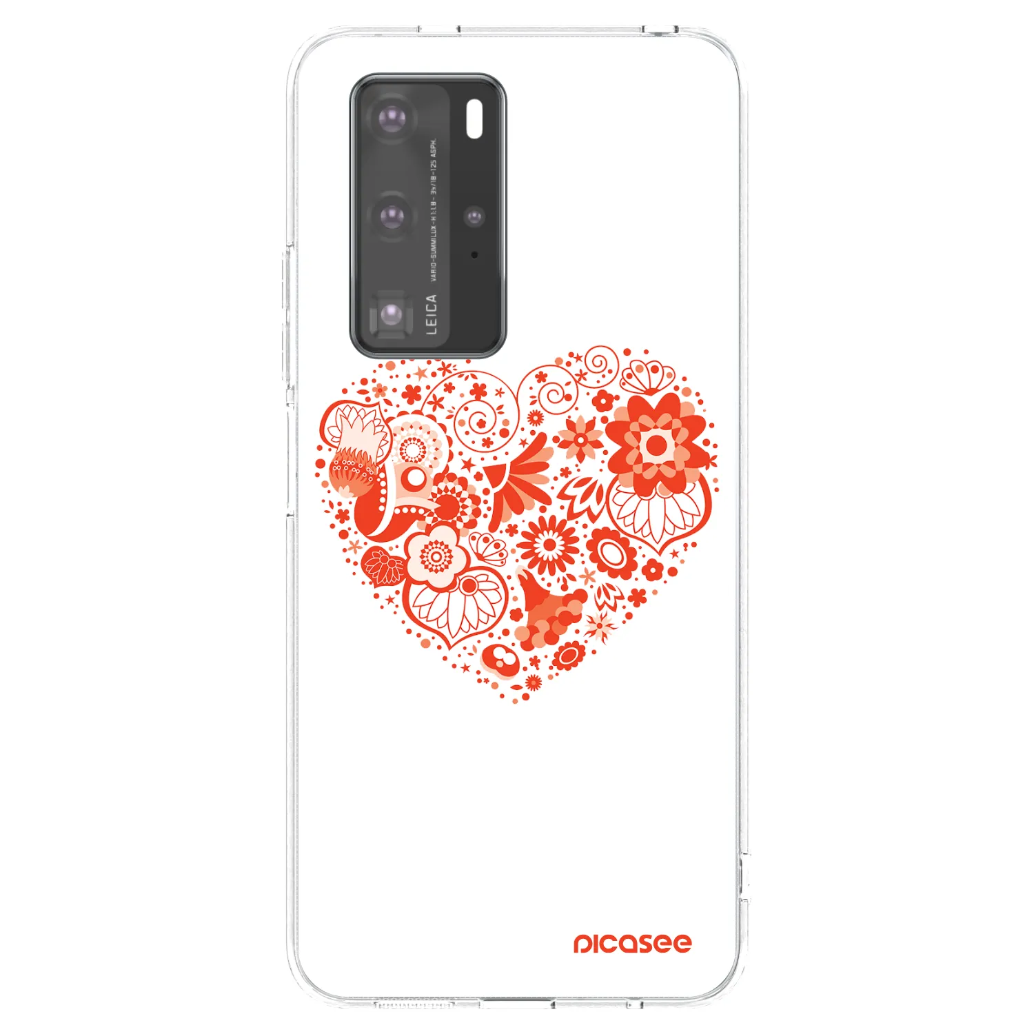Picasee átlátszó szilikon tok az alábbi mobiltelefonokra Huawei P40 Pro - Big heart