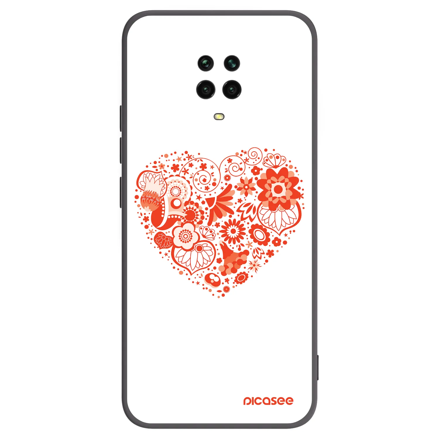 Picasee fekete szilikon tok az alábbi mobiltelefonokra Xiaomi Redmi Note 9 Pro - Big heart
