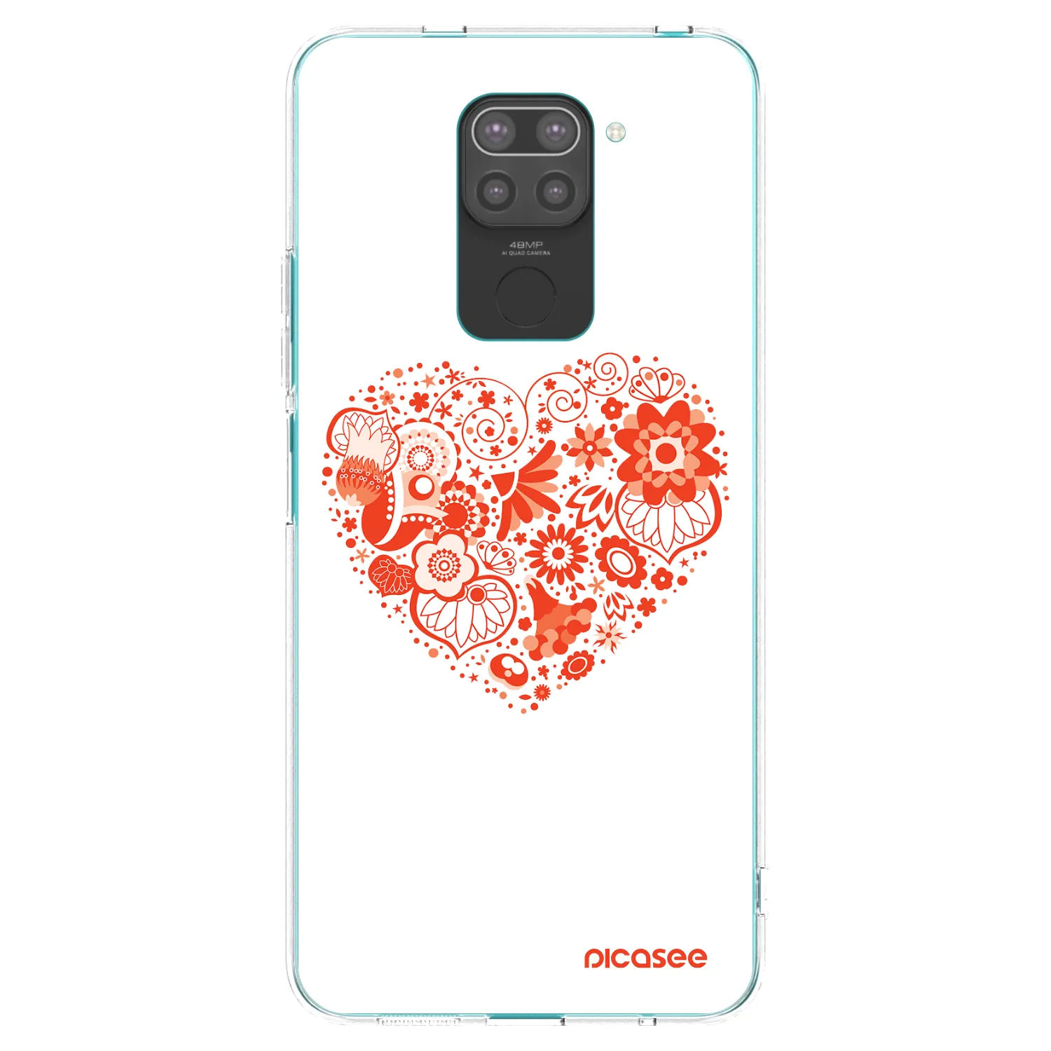 Picasee fekete szilikon tok az alábbi mobiltelefonokra Xiaomi Redmi Note 9 - Big heart