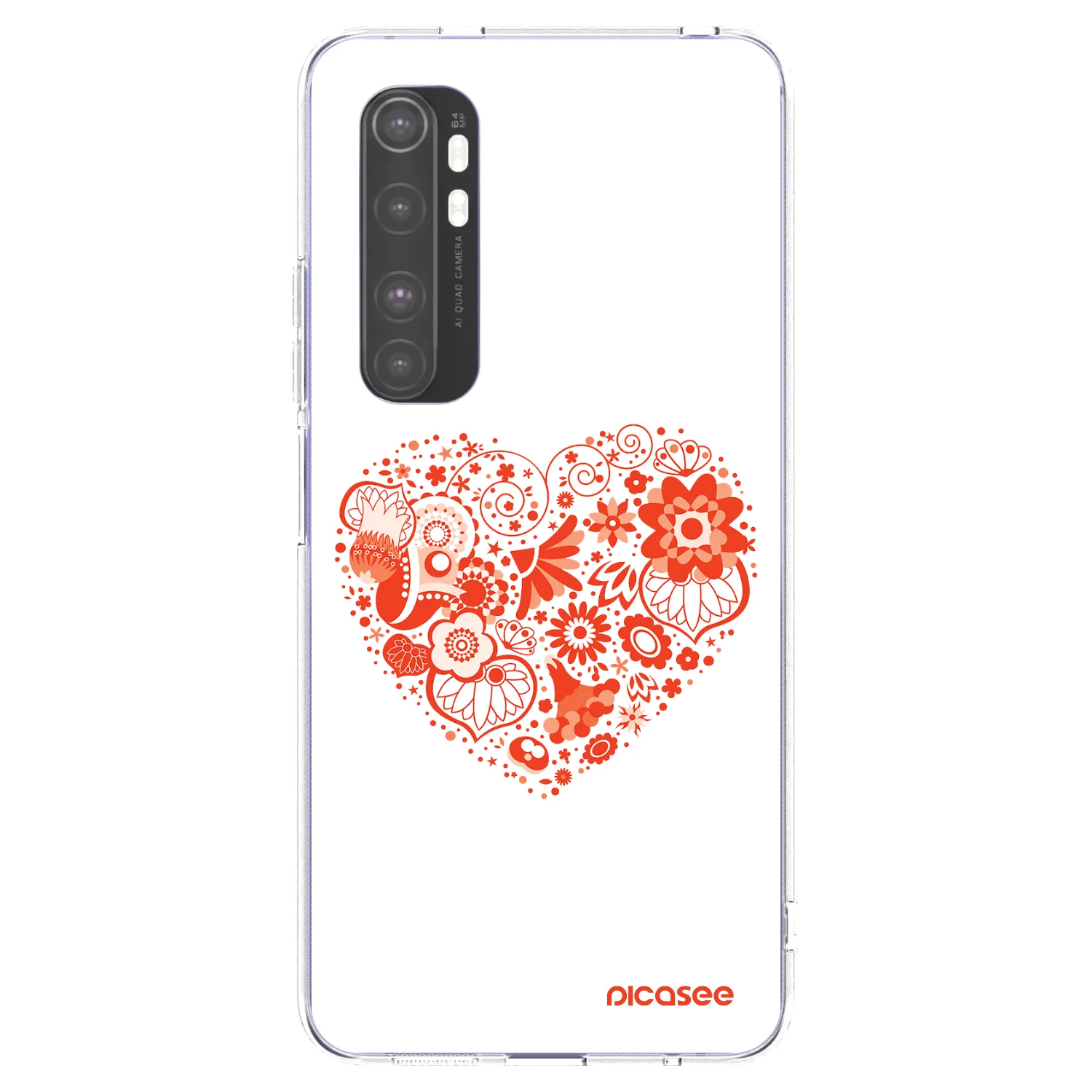 Picasee átlátszó szilikon tok az alábbi mobiltelefonokra Xiaomi Mi Note 10 Lite - Big heart