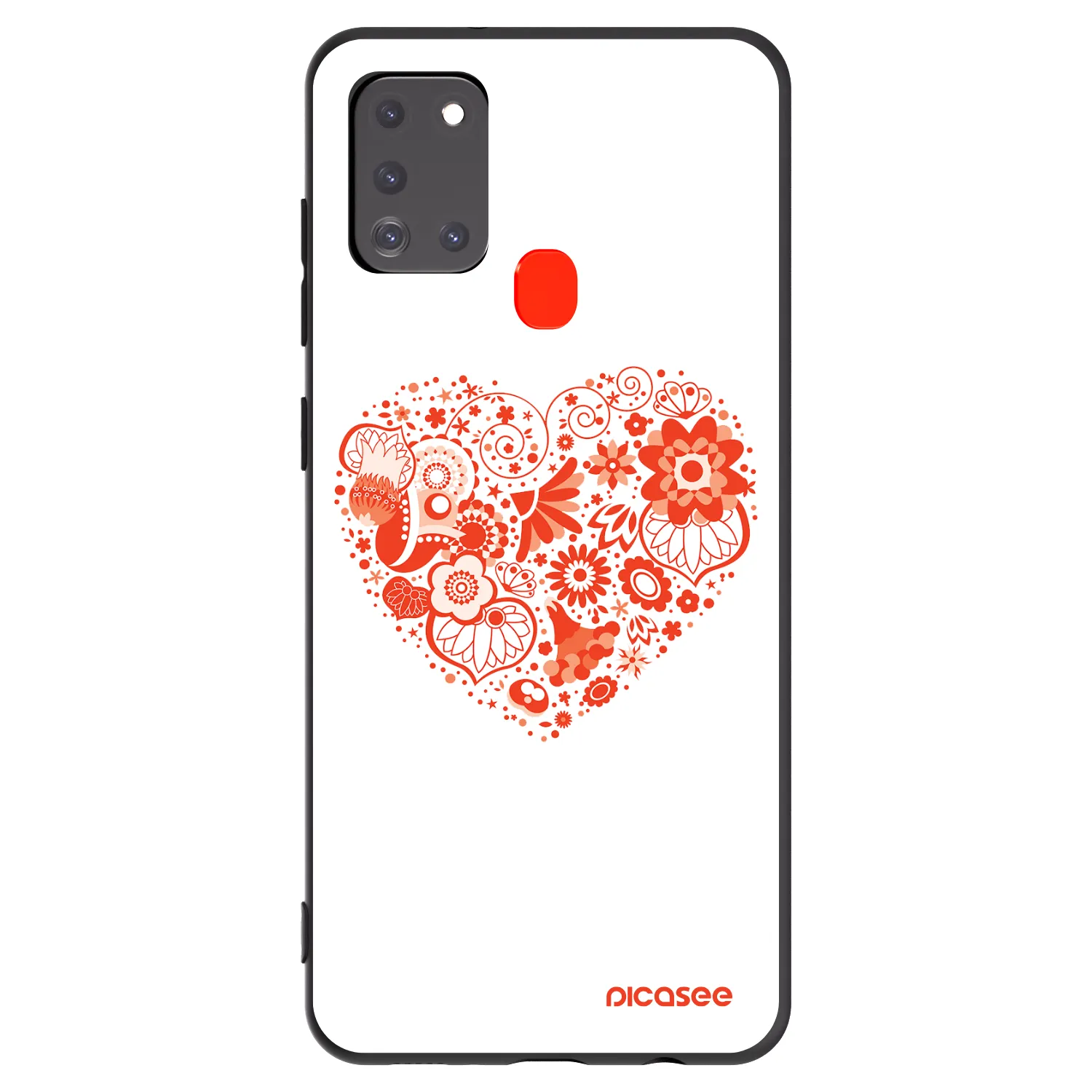 Picasee fekete szilikon tok az alábbi mobiltelefonokra Samsung Galaxy A21s - Big heart
