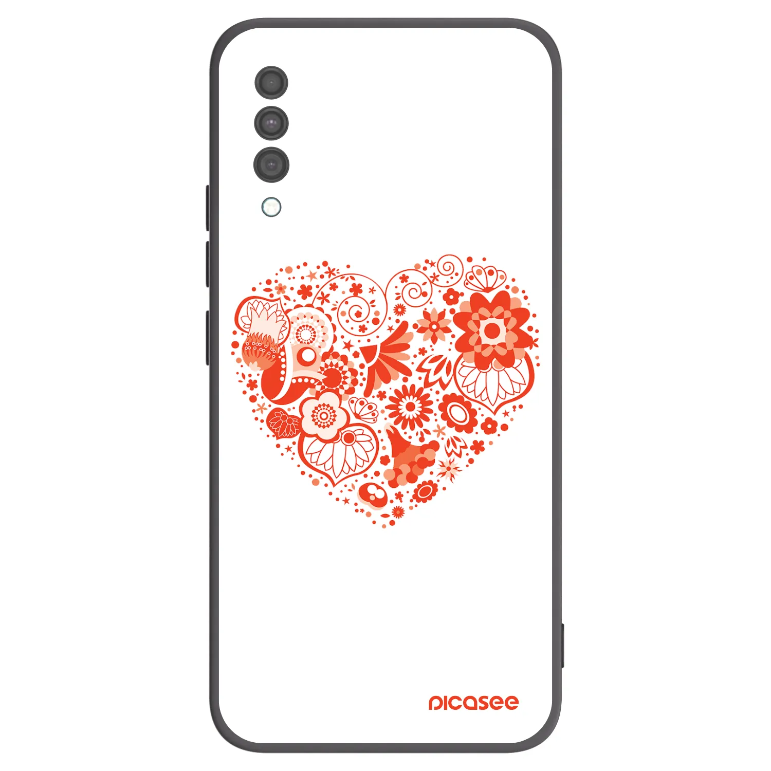 Picasee fekete szilikon tok az alábbi mobiltelefonokra Samsung Galaxy A30s A307F - Big heart