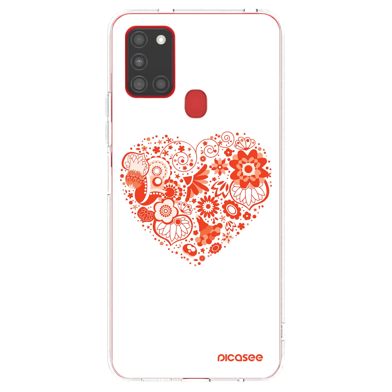 Picasee átlátszó szilikon tok az alábbi mobiltelefonokra Samsung Galaxy A21s - Big heart