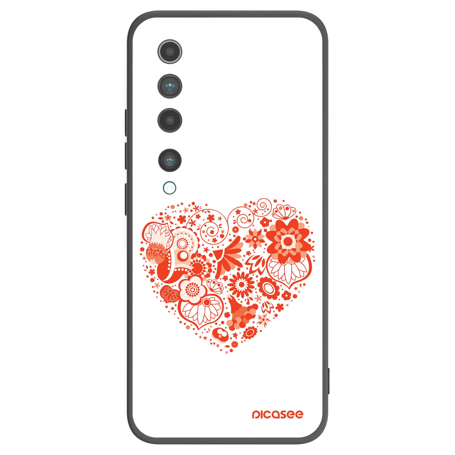 Picasee fekete szilikon tok az alábbi mobiltelefonokra Xiaomi Mi 10 - Big heart