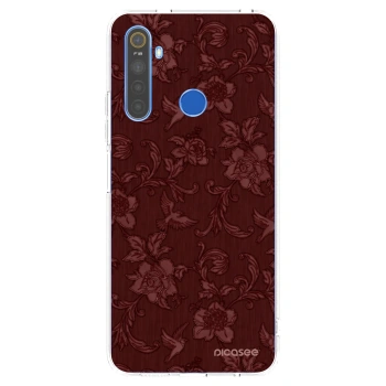 Picasee átlátszó szilikon tok az alábbi mobiltelefonokra Realme 5 - Red Elegance