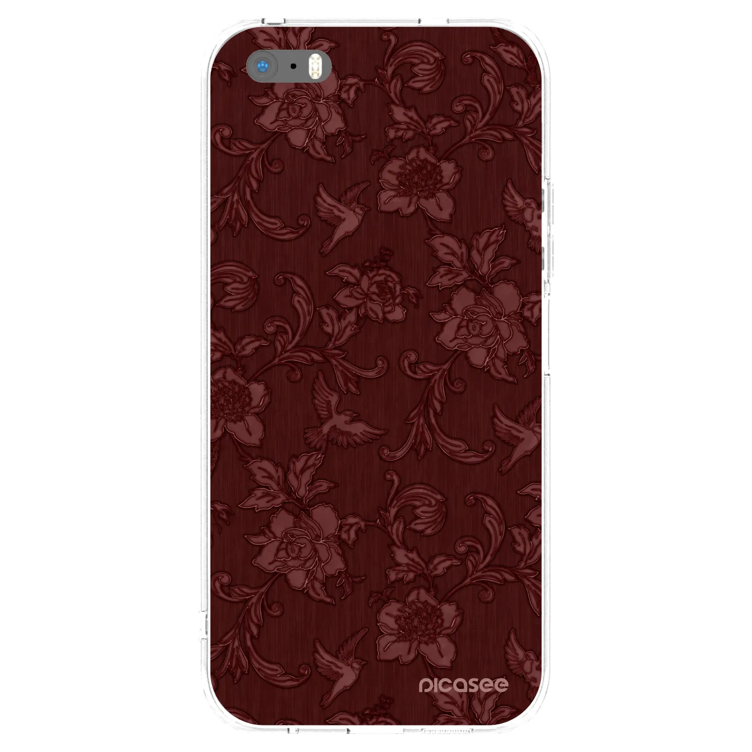 Picasee átlátszó szilikon tok az alábbi mobiltelefonokra Apple iPhone 5/5S/SE - Red Elegance