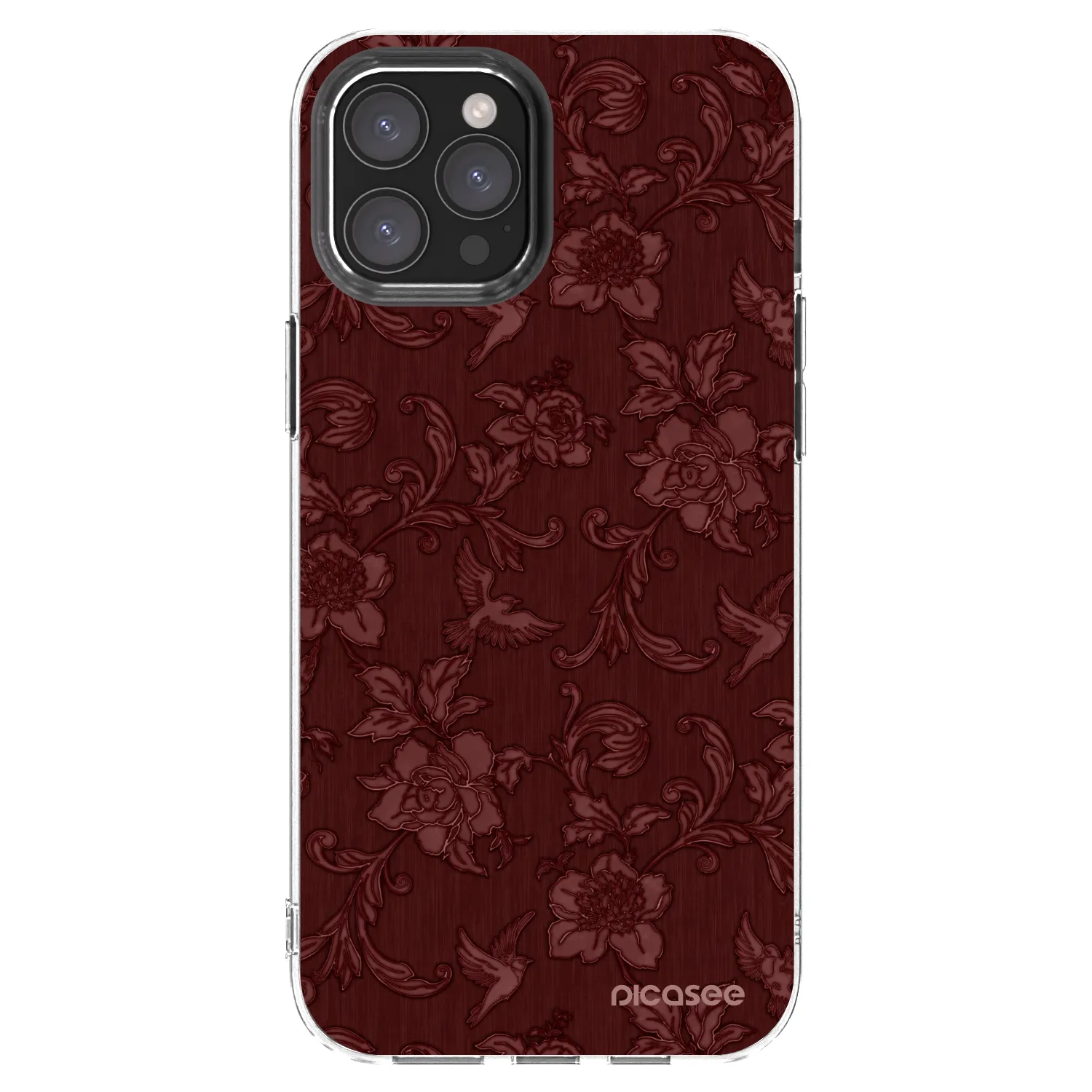 Picasee átlátszó szilikon tok az alábbi mobiltelefonokra Apple iPhone 12 Pro Max - Red Elegance