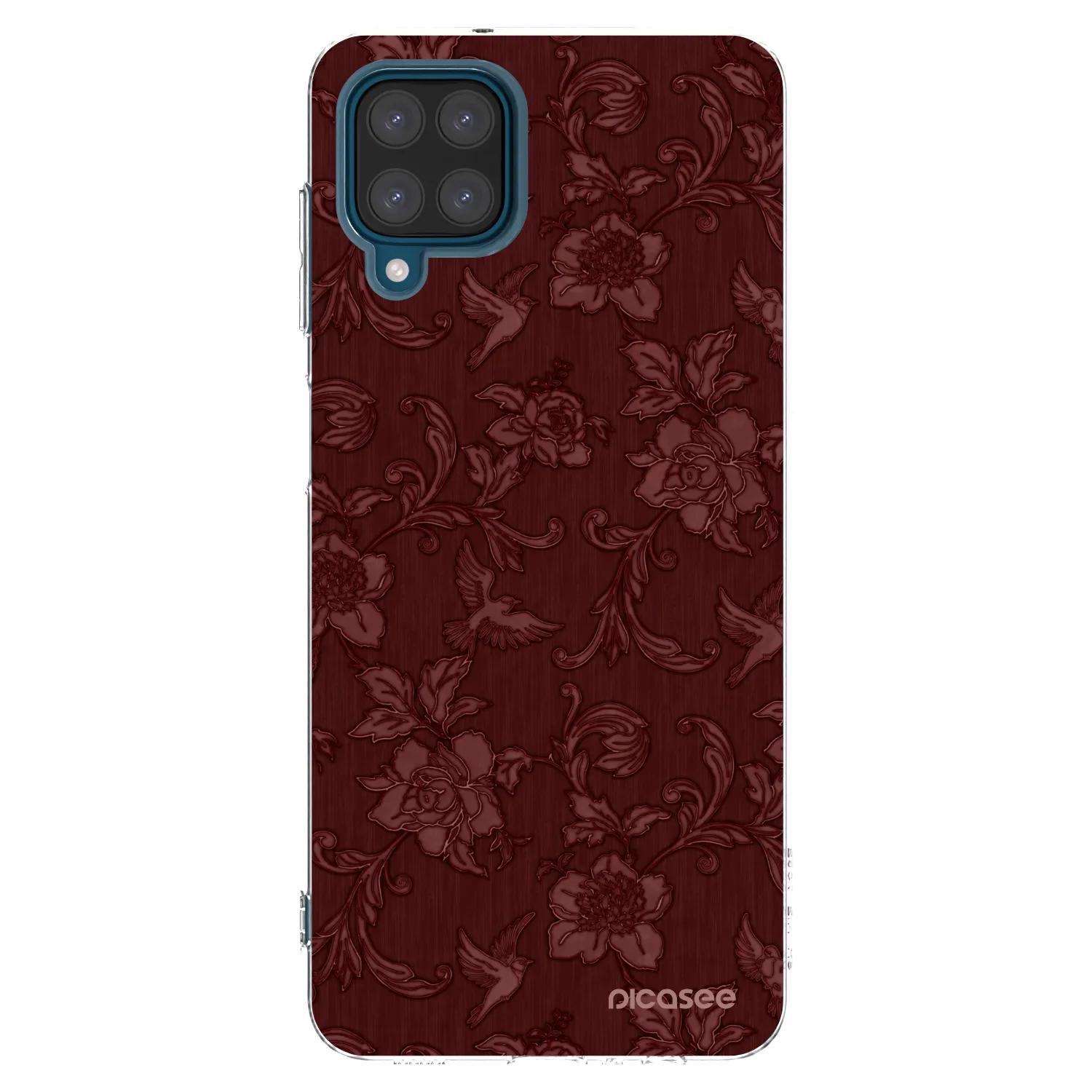Picasee átlátszó szilikon tok az alábbi mobiltelefonokra Samsung Galaxy A12 A125F - Red Elegance