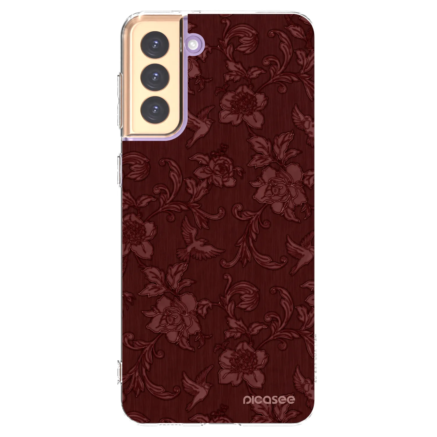 Picasee átlátszó szilikon tok az alábbi mobiltelefonokra Samsung Galaxy S21+ 5G G996F - Red Elegance