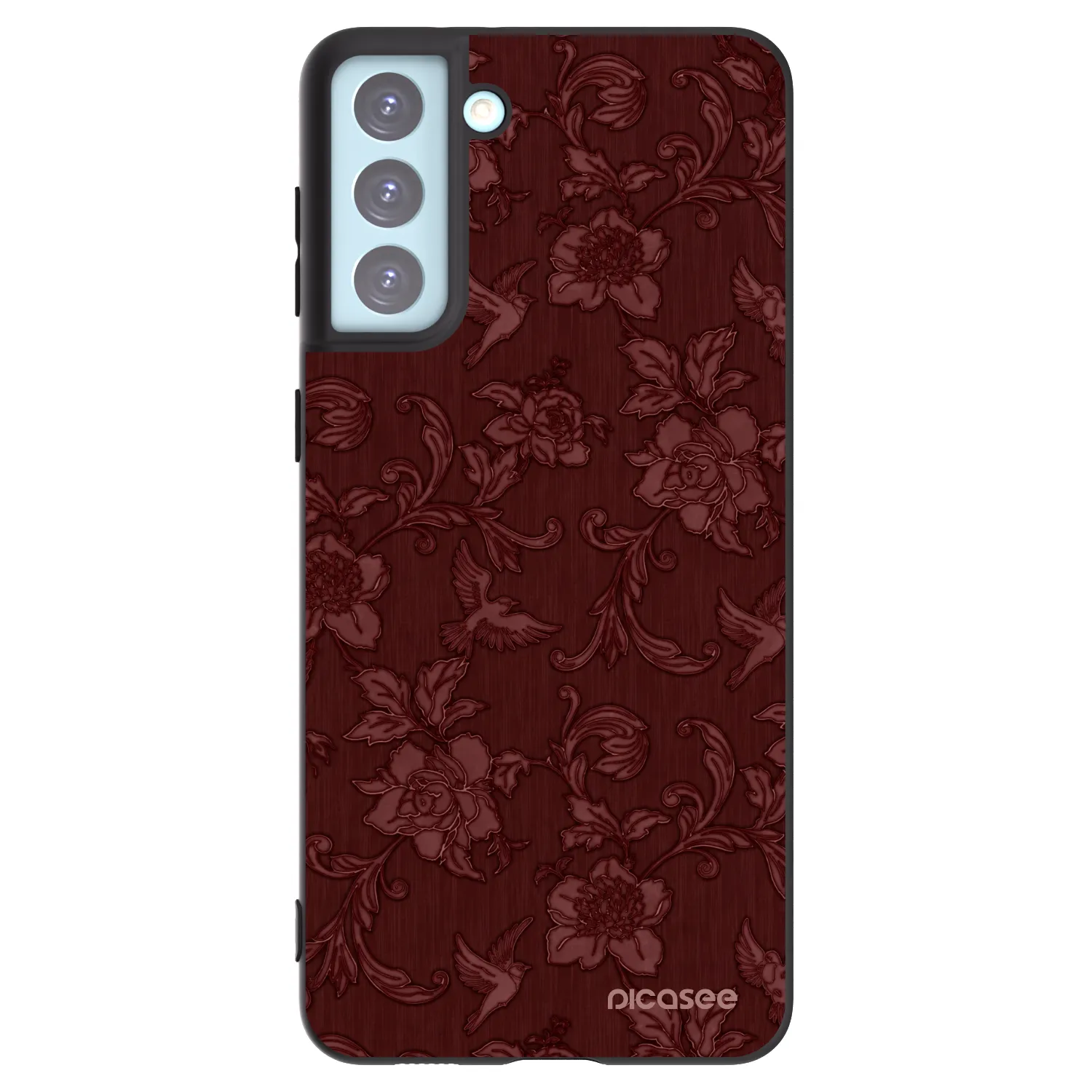 Picasee fekete szilikon tok az alábbi mobiltelefonokra Samsung Galaxy S21+ 5G G996F - Red Elegance